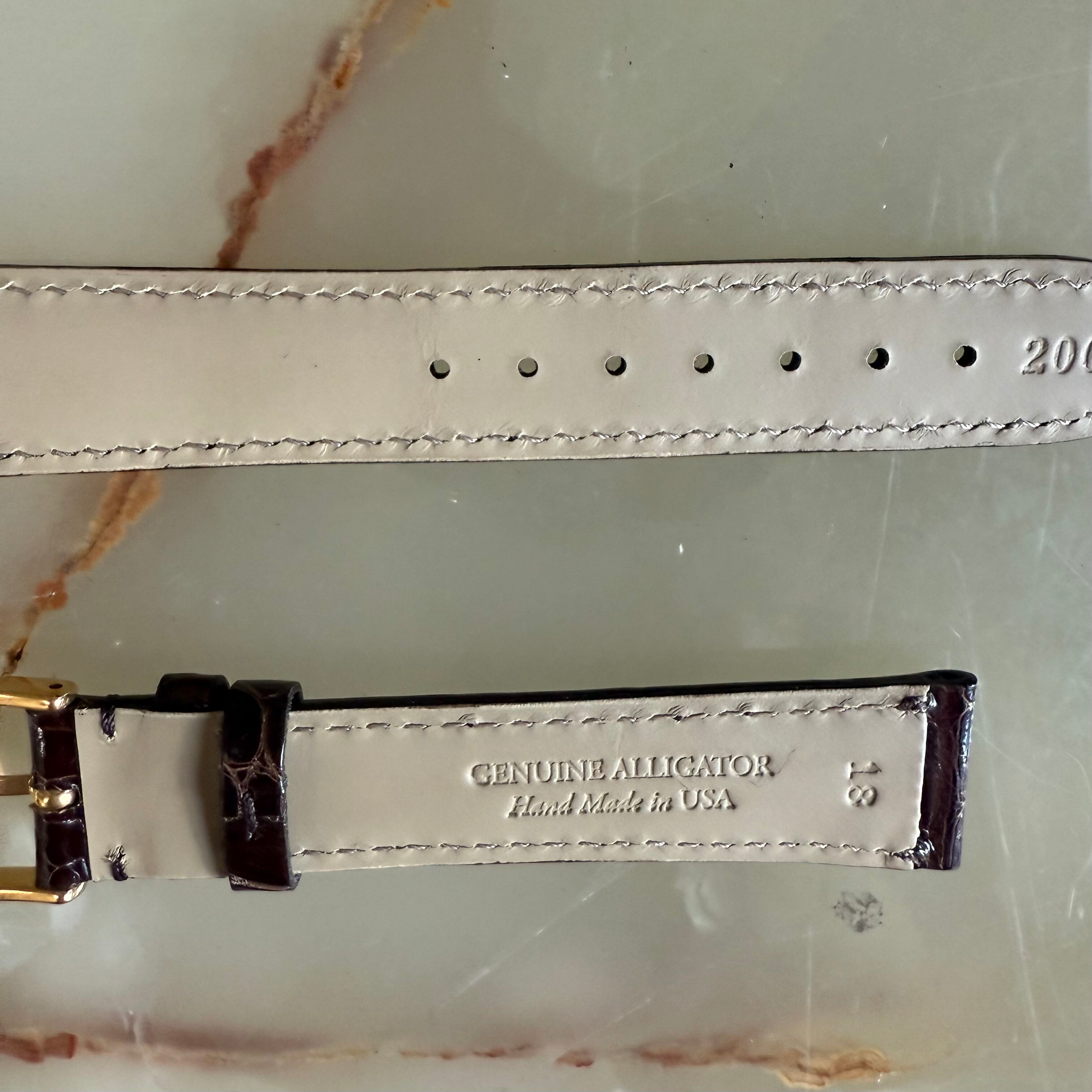 Genuine Alligator Brown Watch Strap Band 18mm Padded & Stitched w Buckle