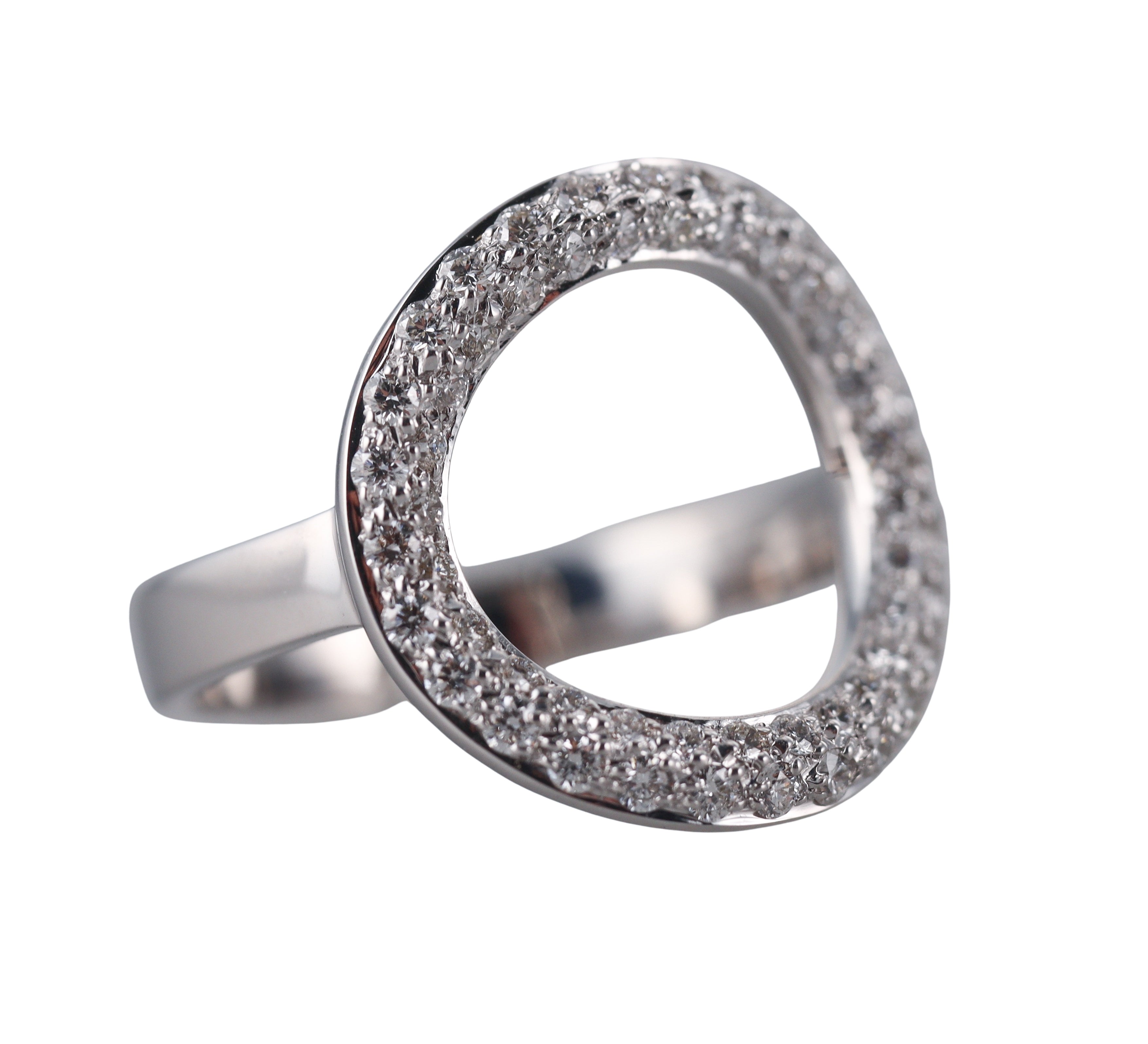 Idole De Christofle White Gold Diamond Deck Ring 6800756