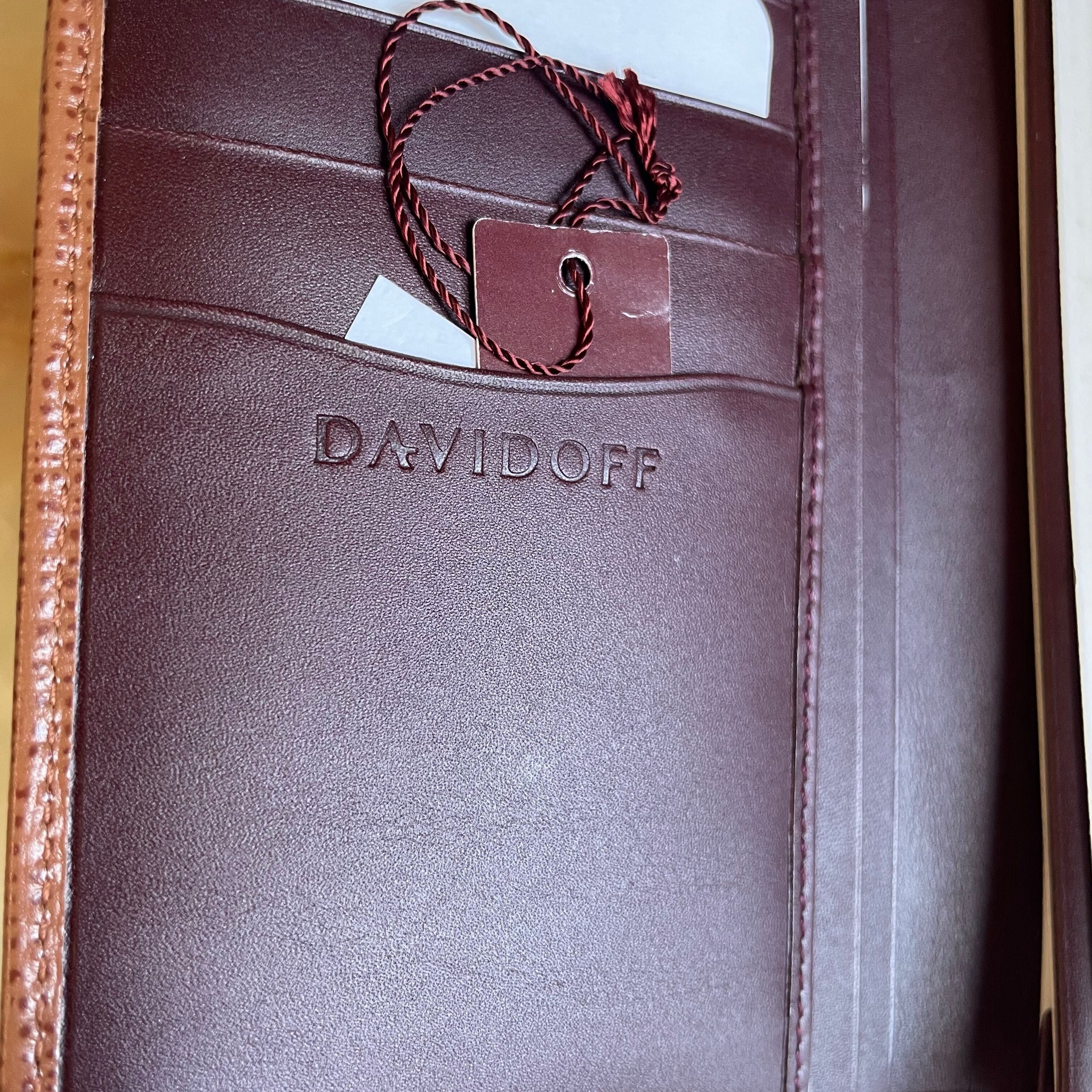 Davidoff Brown Leather Checkbook Cardholder