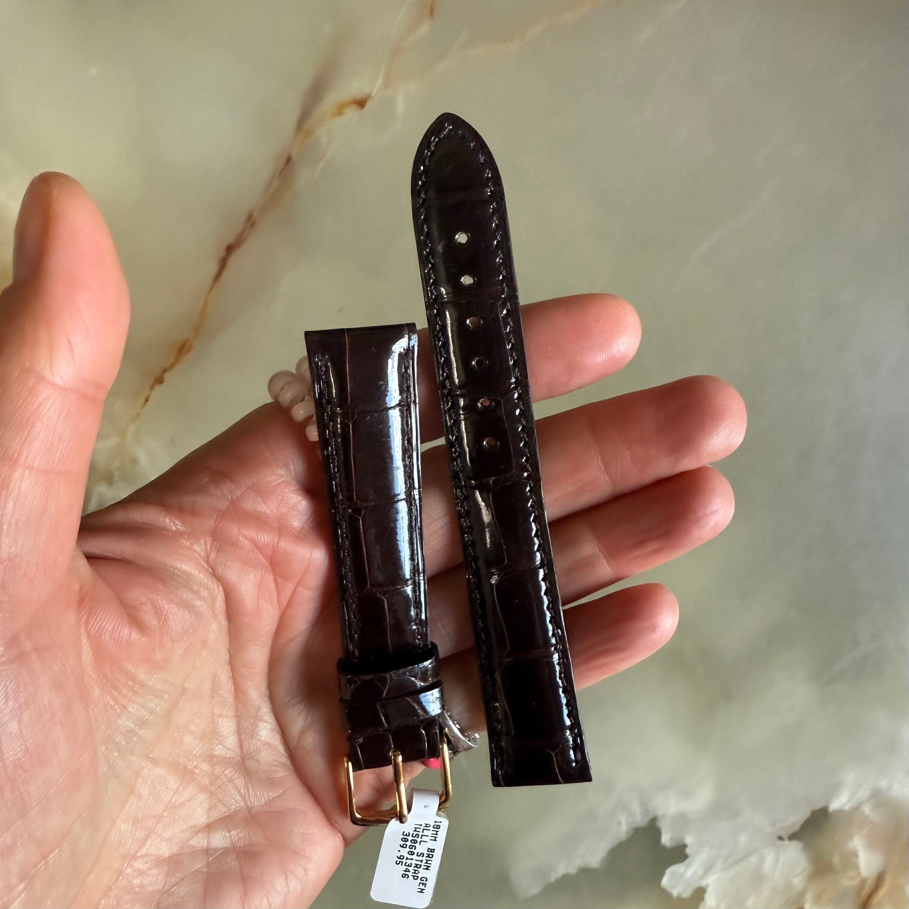 Genuine Alligator Brown Watch Strap Band 18mm Padded & Stitched w Buckle