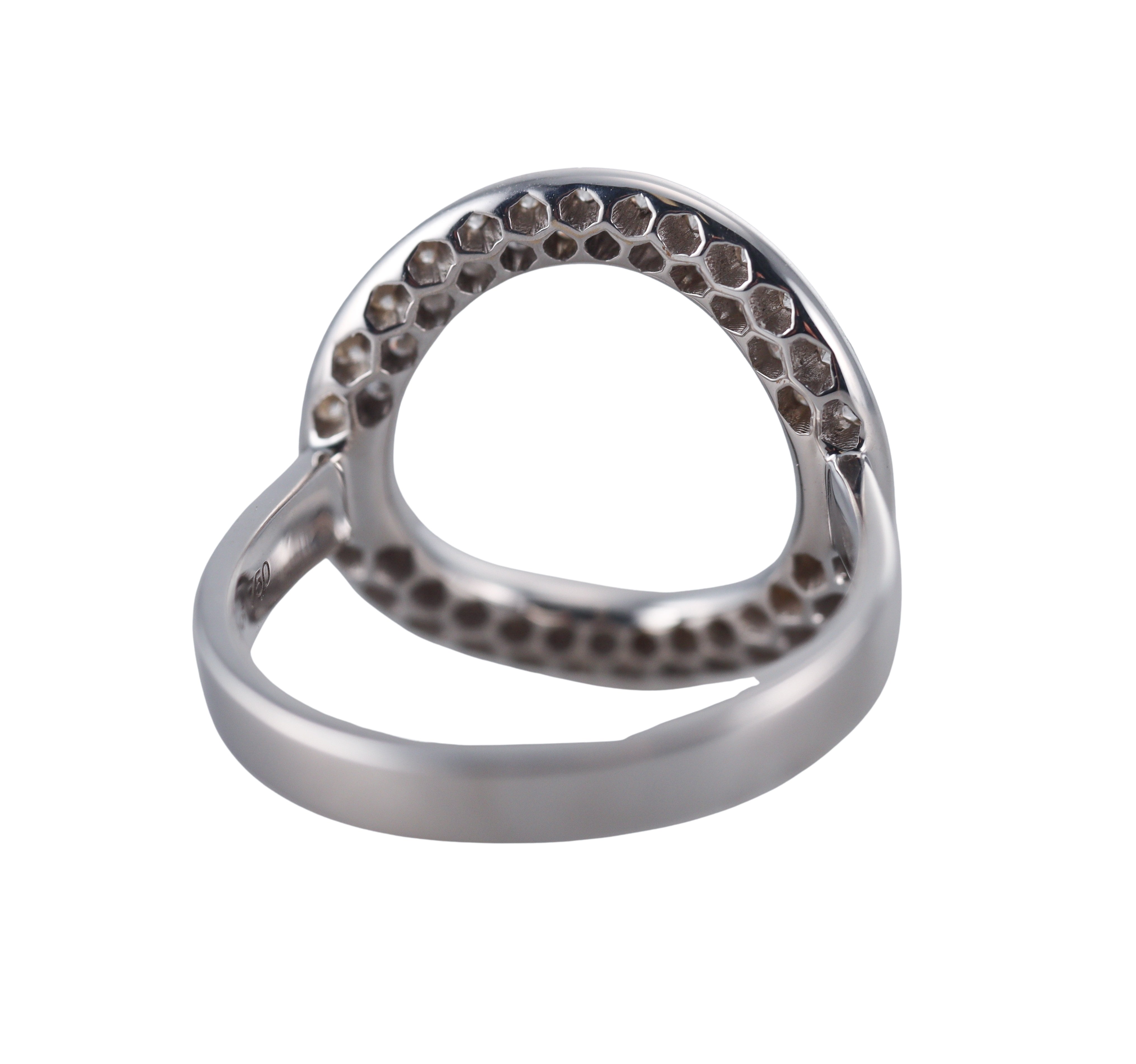 Idole De Christofle White Gold Diamond Deck Ring 6800756