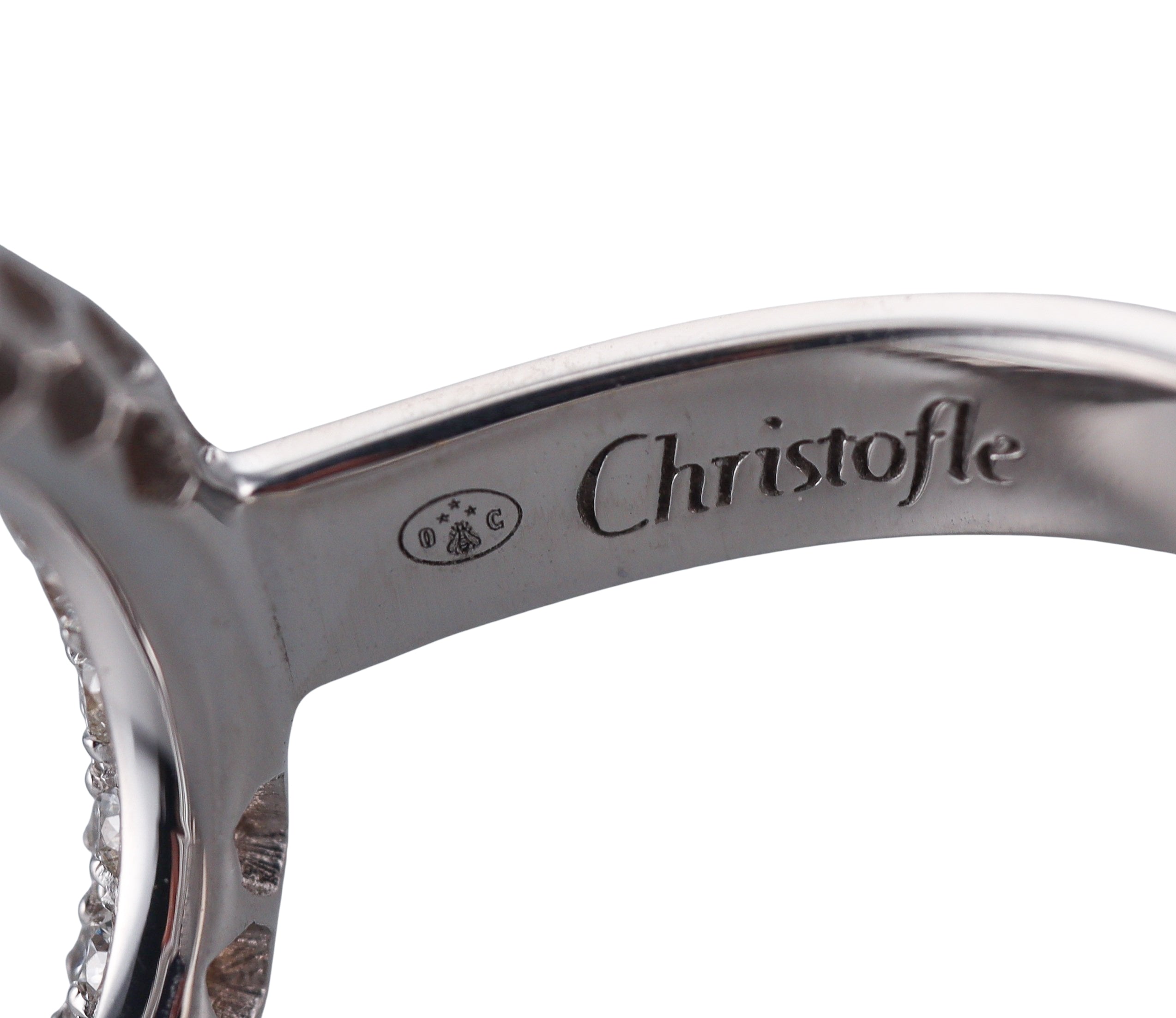 Idole De Christofle White Gold Diamond Deck Ring 6800756