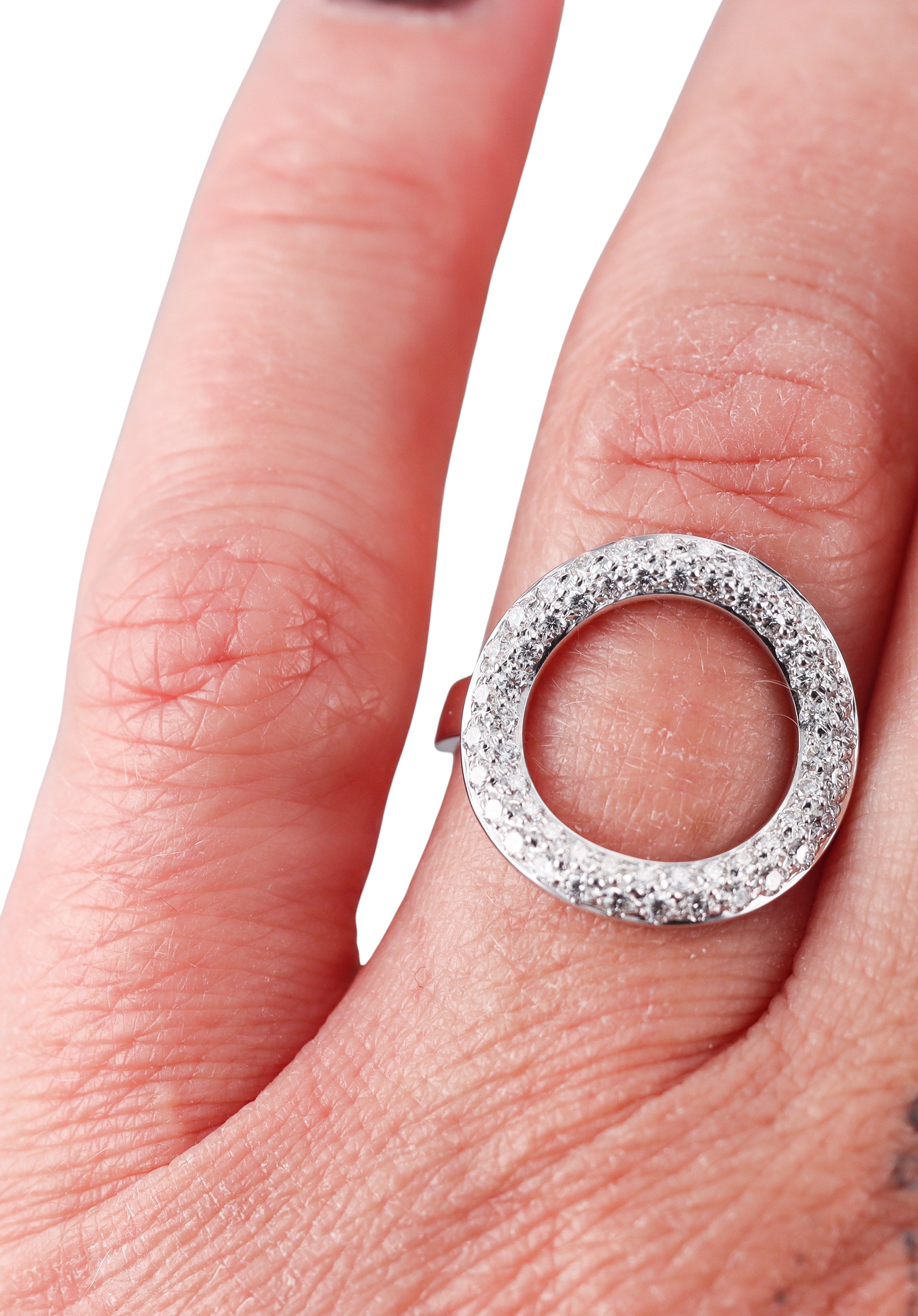 Idole De Christofle White Gold Diamond Deck Ring 6800756