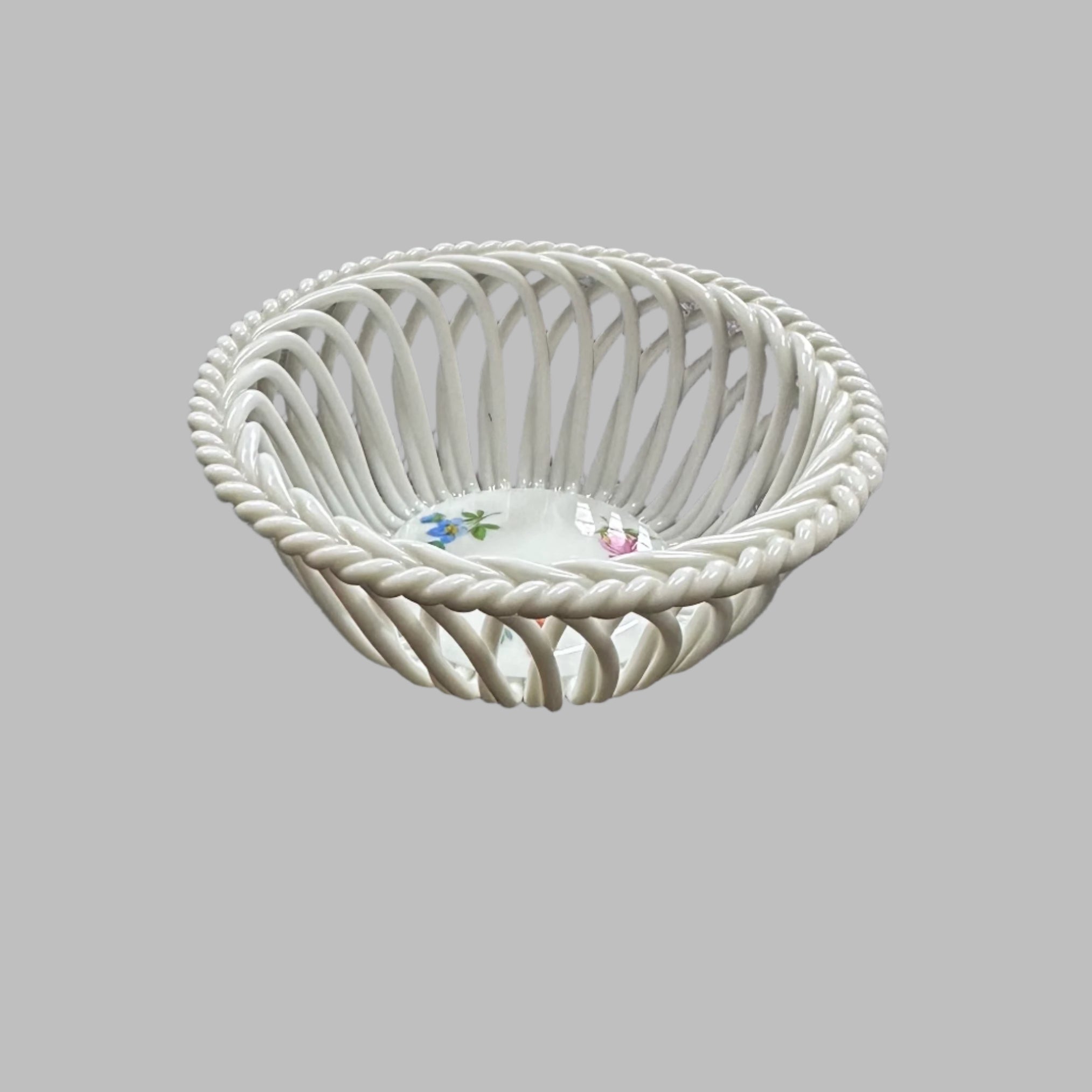 Herend Porcelain Chinese Bouquet Small Openwork Basket Bowl 7373/MF