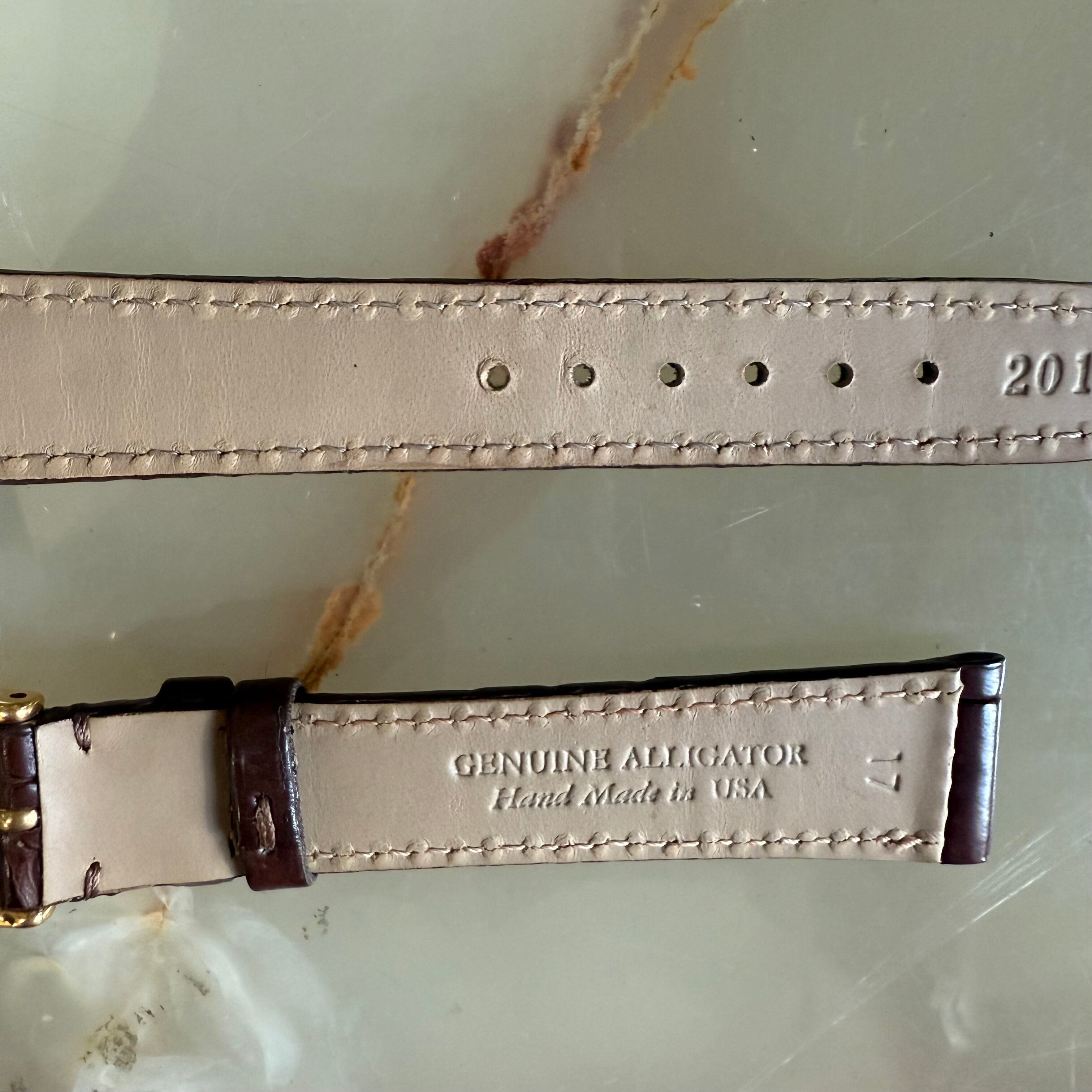 Genuine Alligator Brown Watch Strap Band 17mm Padded & Stitched w Buckle