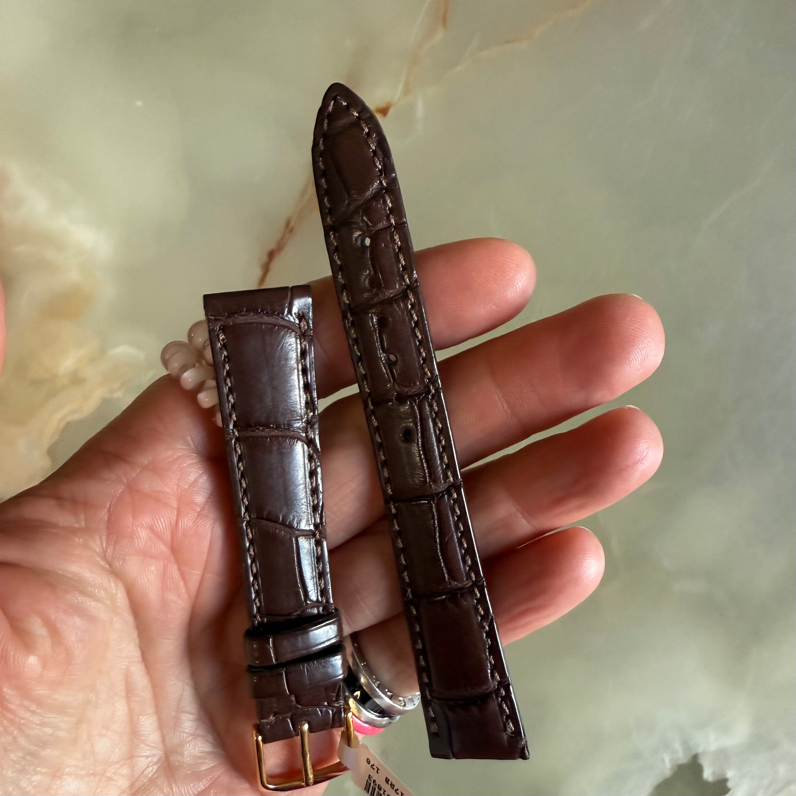 Genuine Alligator Brown Watch Strap Band 17mm Padded & Stitched w Buckle