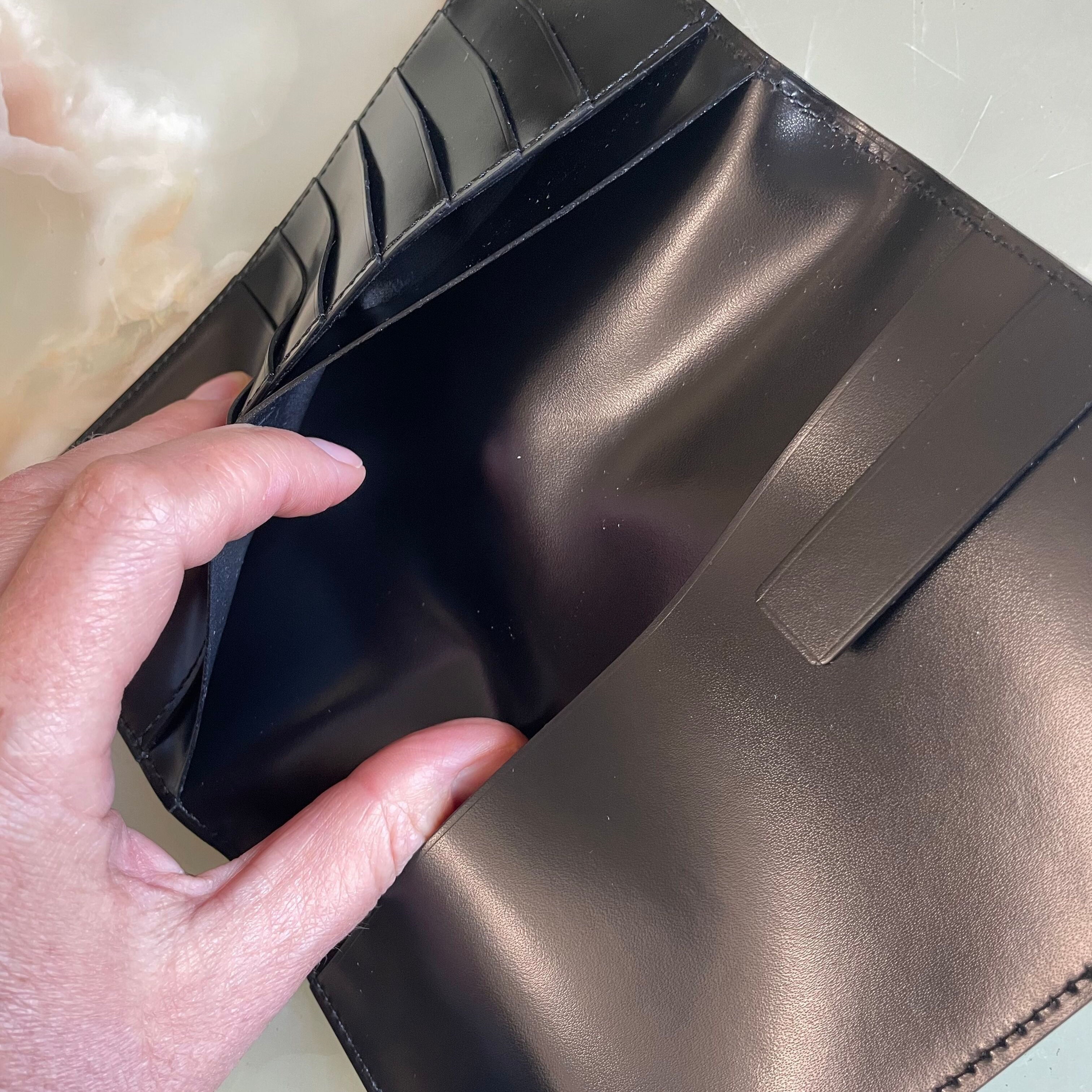 S.T. Dupont Black Leather Agenda Checkbook Cardholder