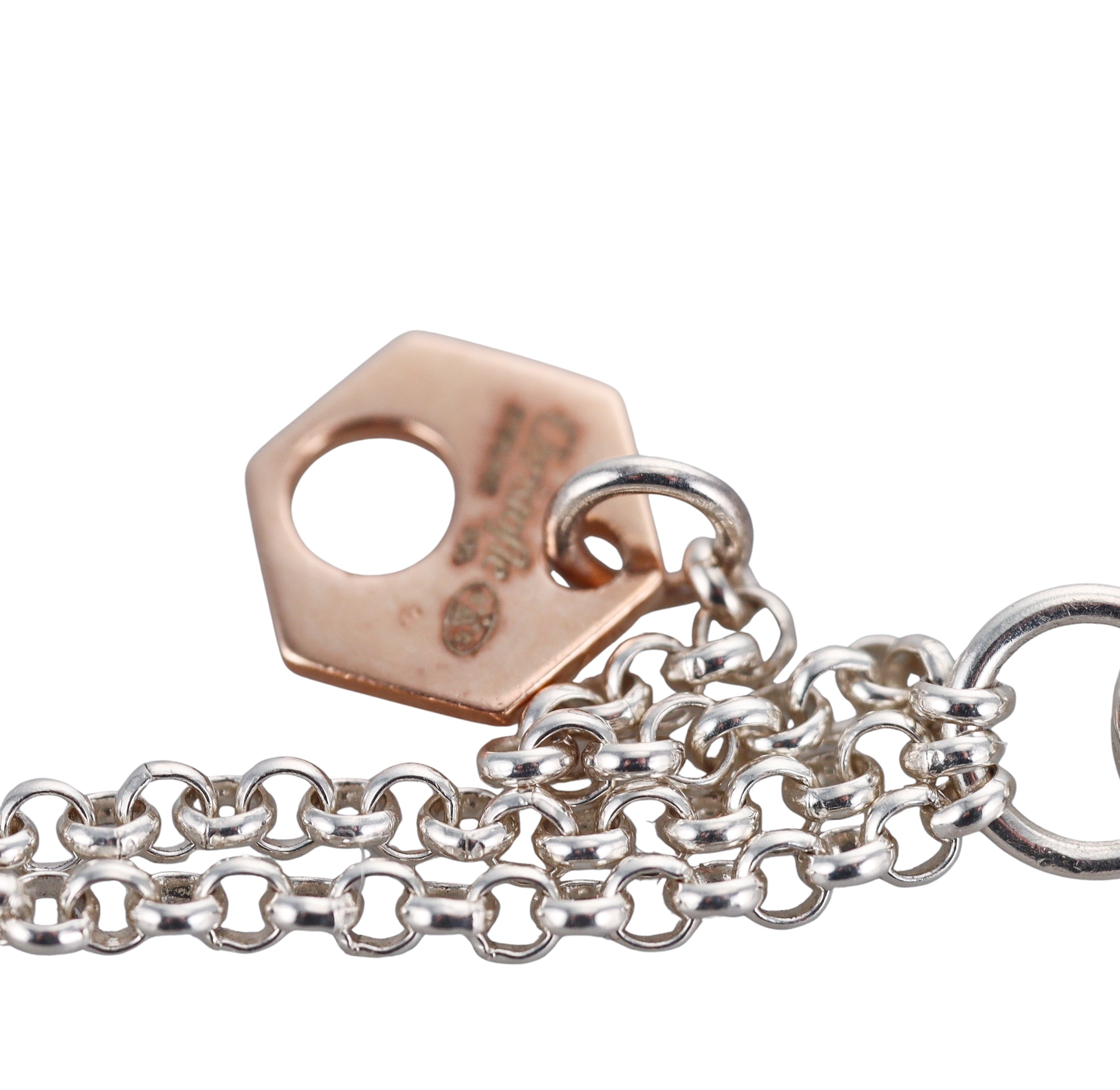 C De Christofle Sterling Silver & Rose Gold Double Chain Necklace 6757003