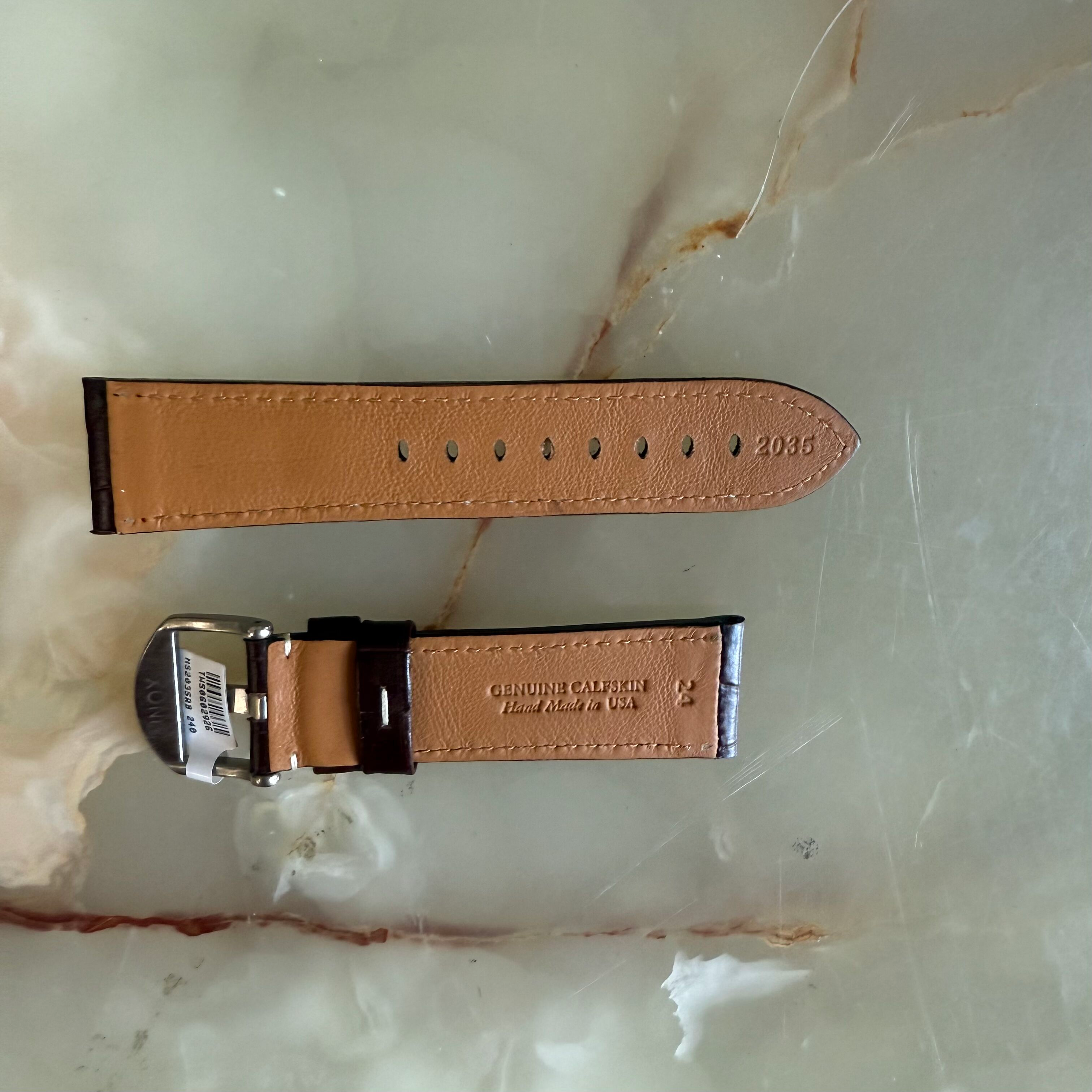 Genuine Alligator Brown Watch Strap Band 24mm Padded & Stitched w Buckle