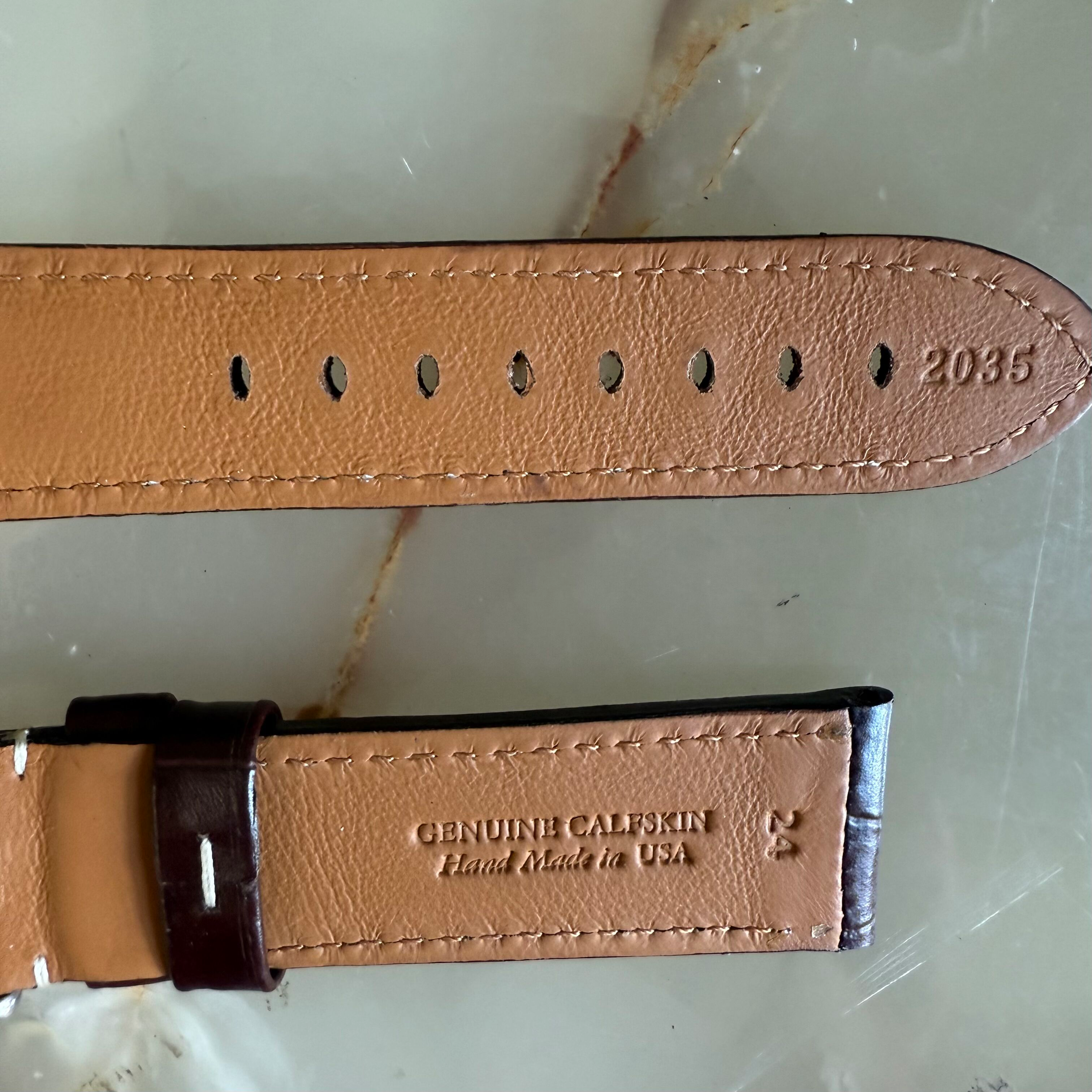 Genuine Alligator Brown Watch Strap Band 24mm Padded & Stitched w Buckle
