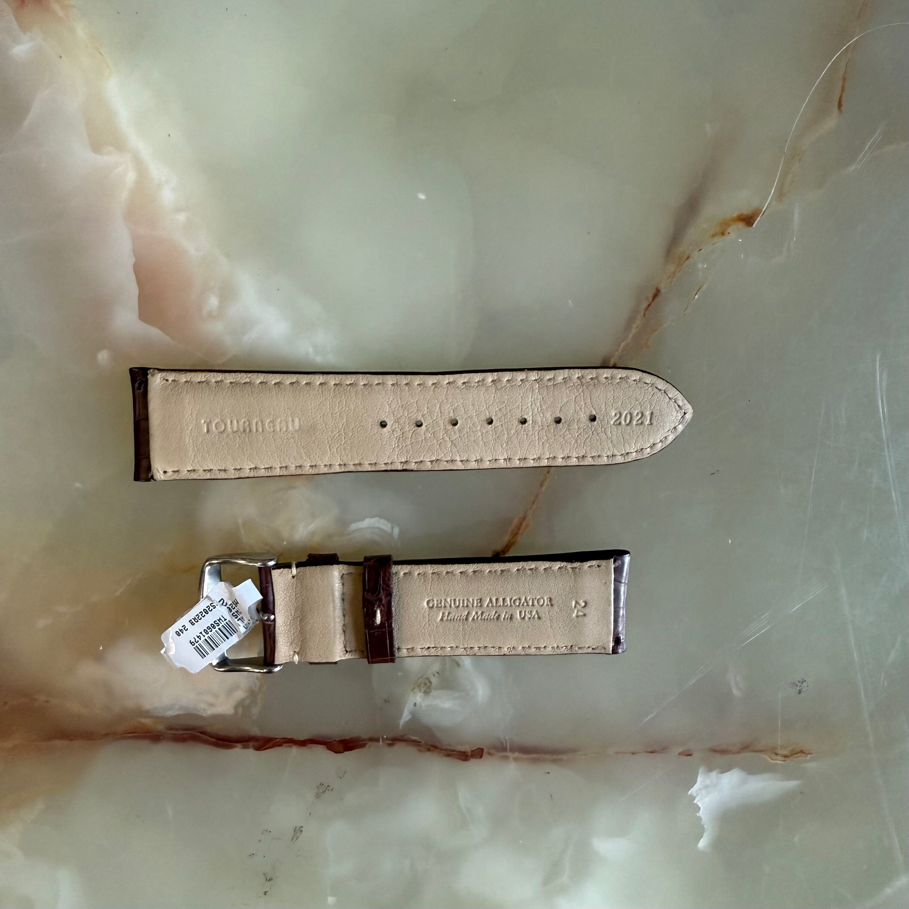 Genuine Alligator Brown Watch Strap Band 24mm Padded & Stitched w Buckle