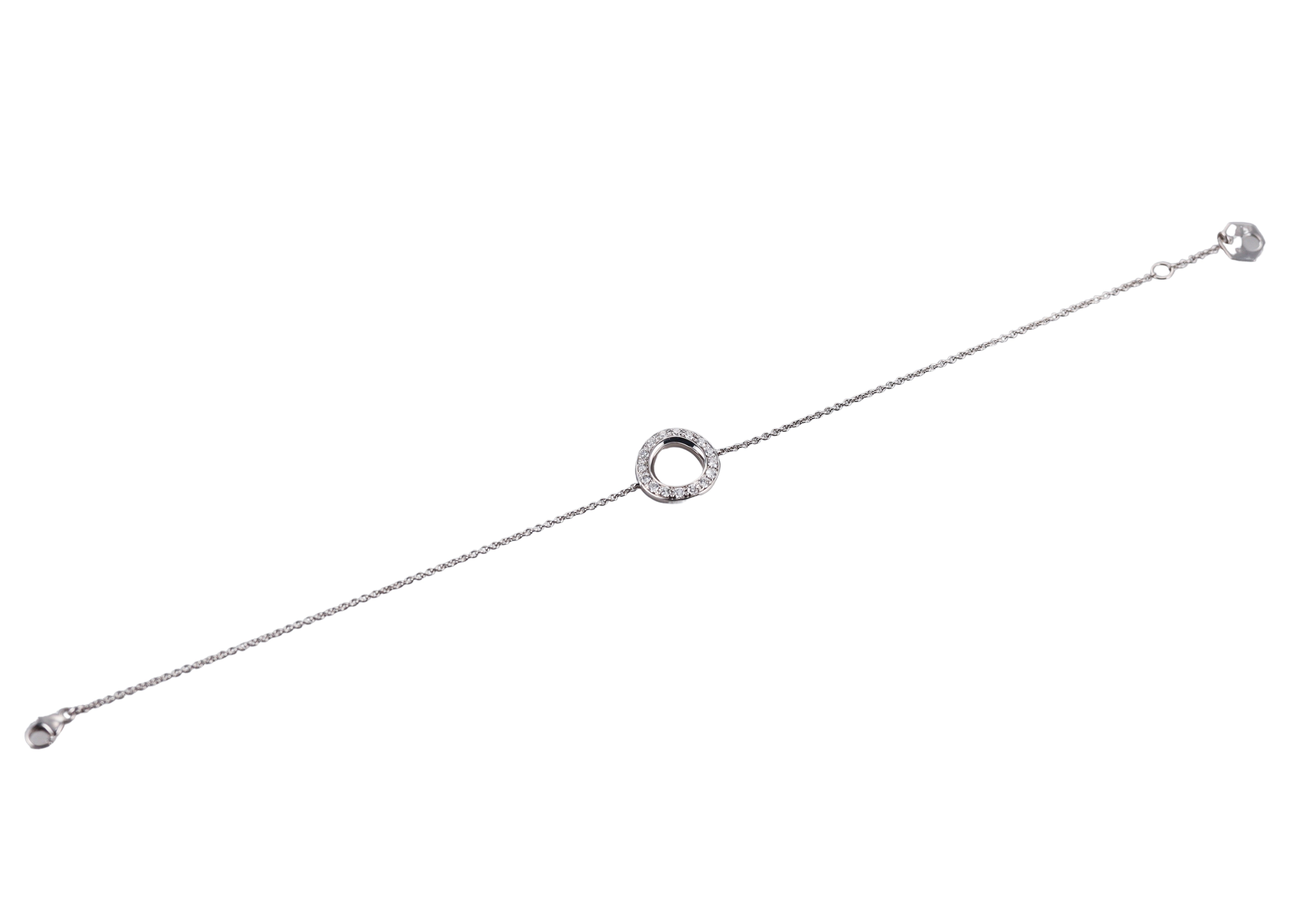 Idole De Christofle 18k White Gold Diamond Chain Bracelet 6803123