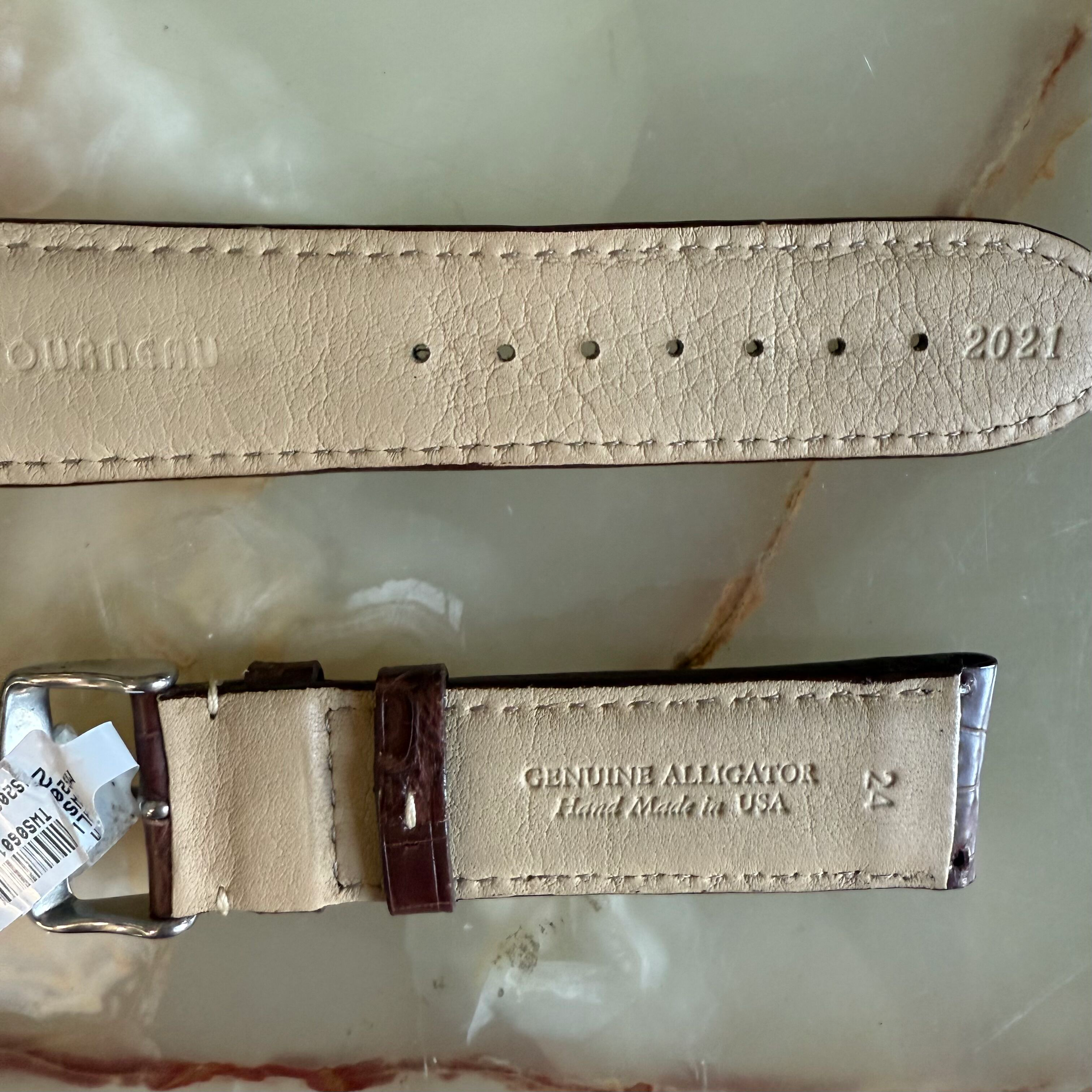 Genuine Alligator Brown Watch Strap Band 24mm Padded & Stitched w Buckle