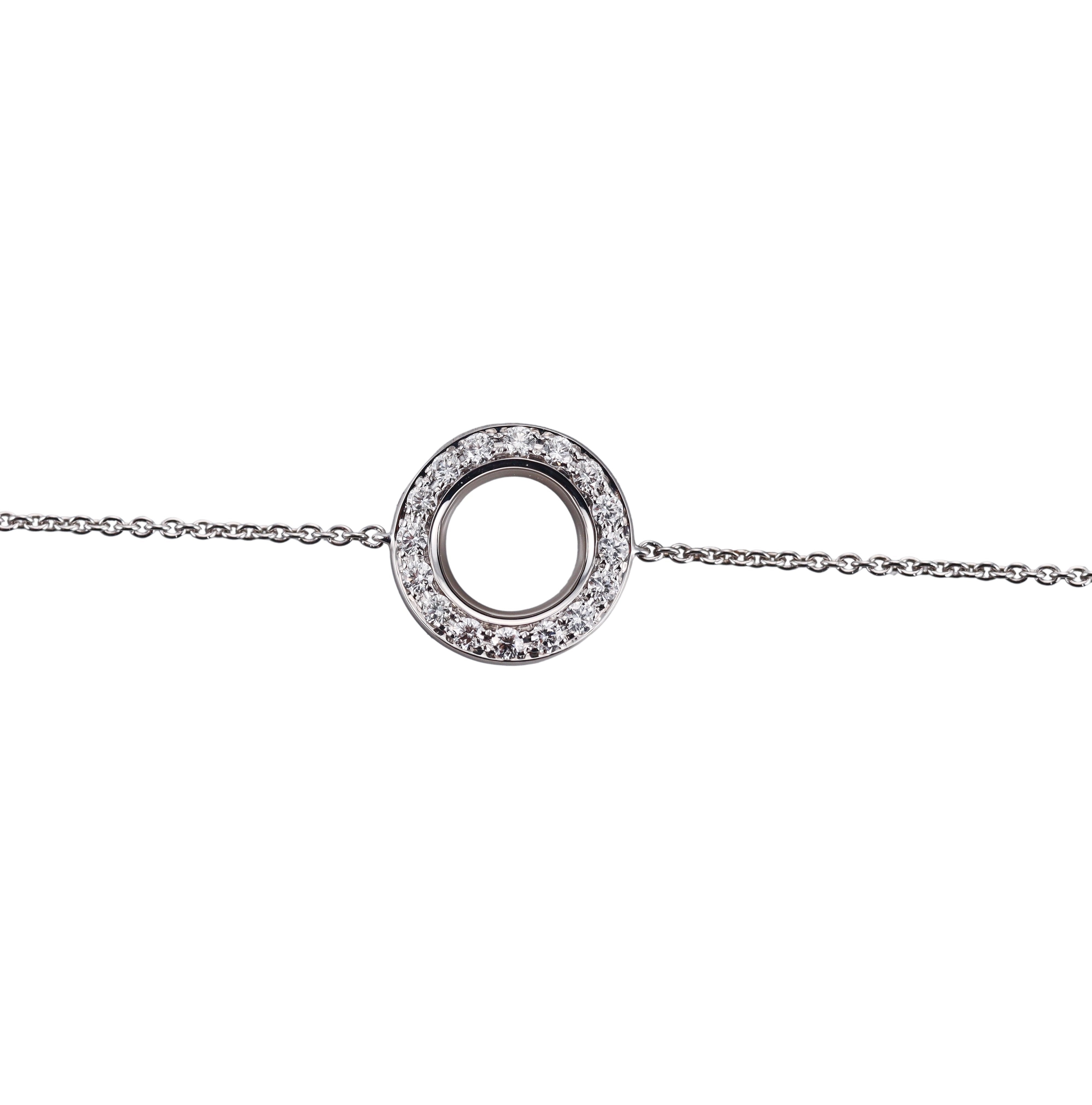 Idole De Christofle 18k White Gold Diamond Chain Bracelet 6803123