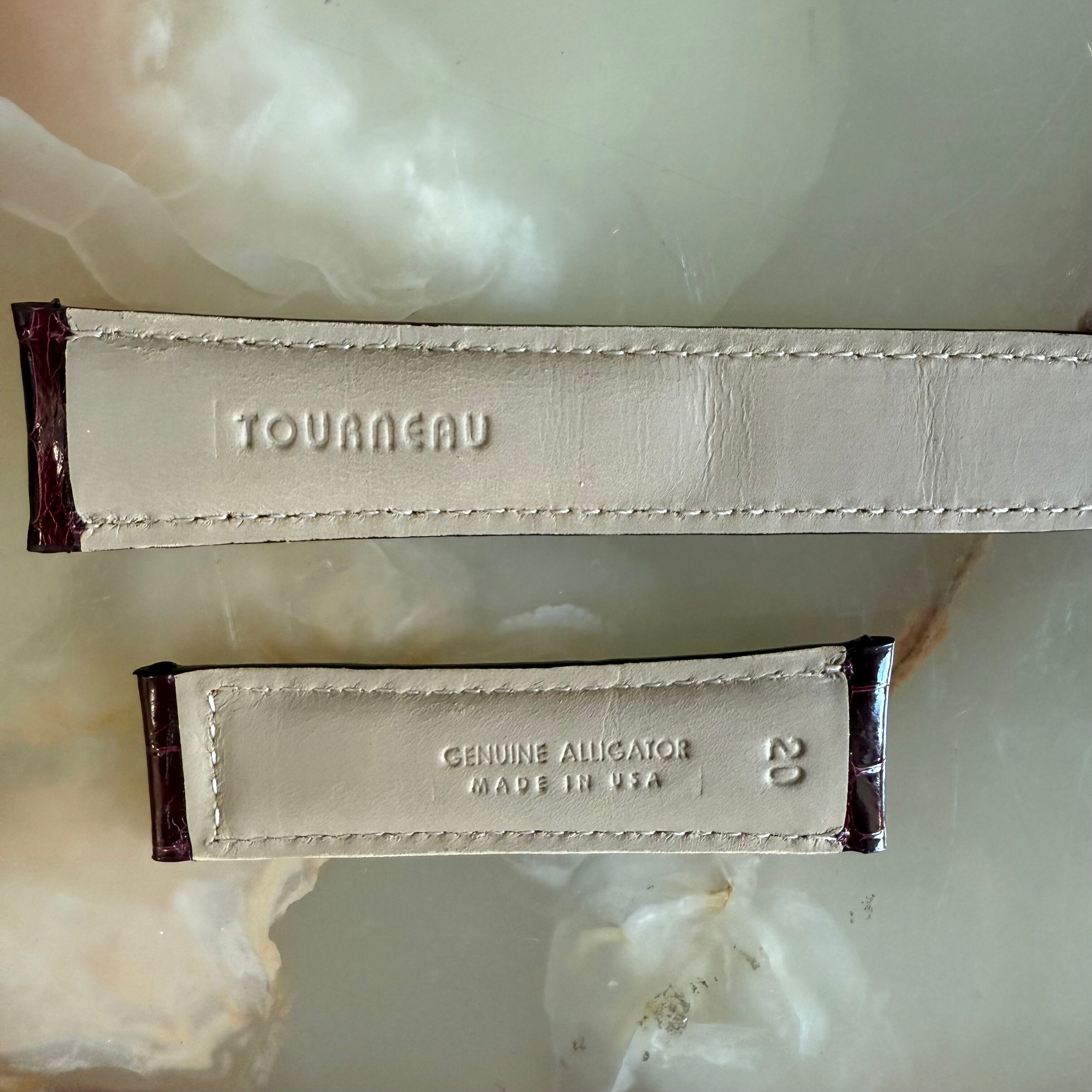Genuine Crocodile Burgundy Watch Strap Band 20mm Padded & Stitched