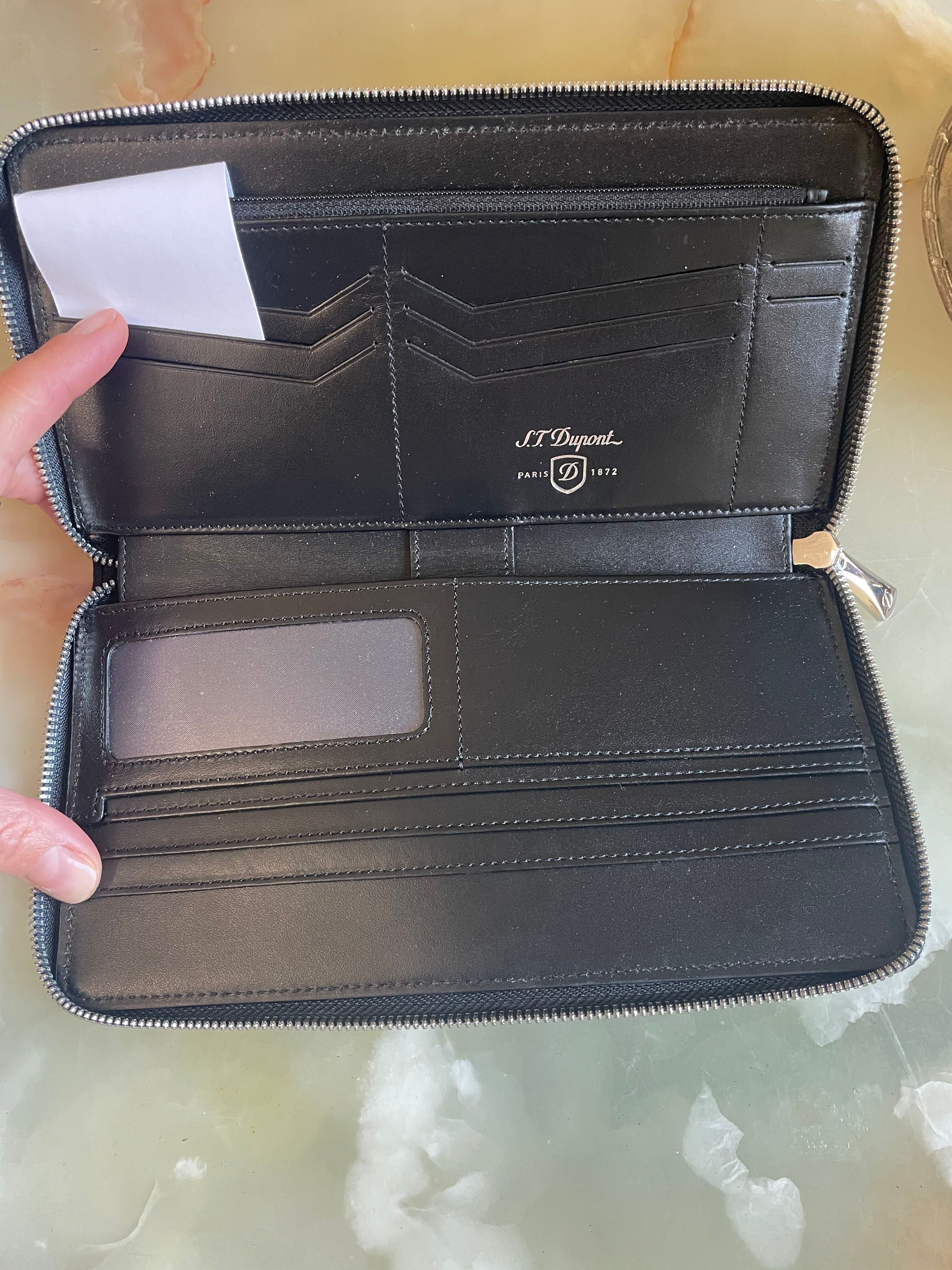 S.T. Dupont Black Leather Organizer Cardholder