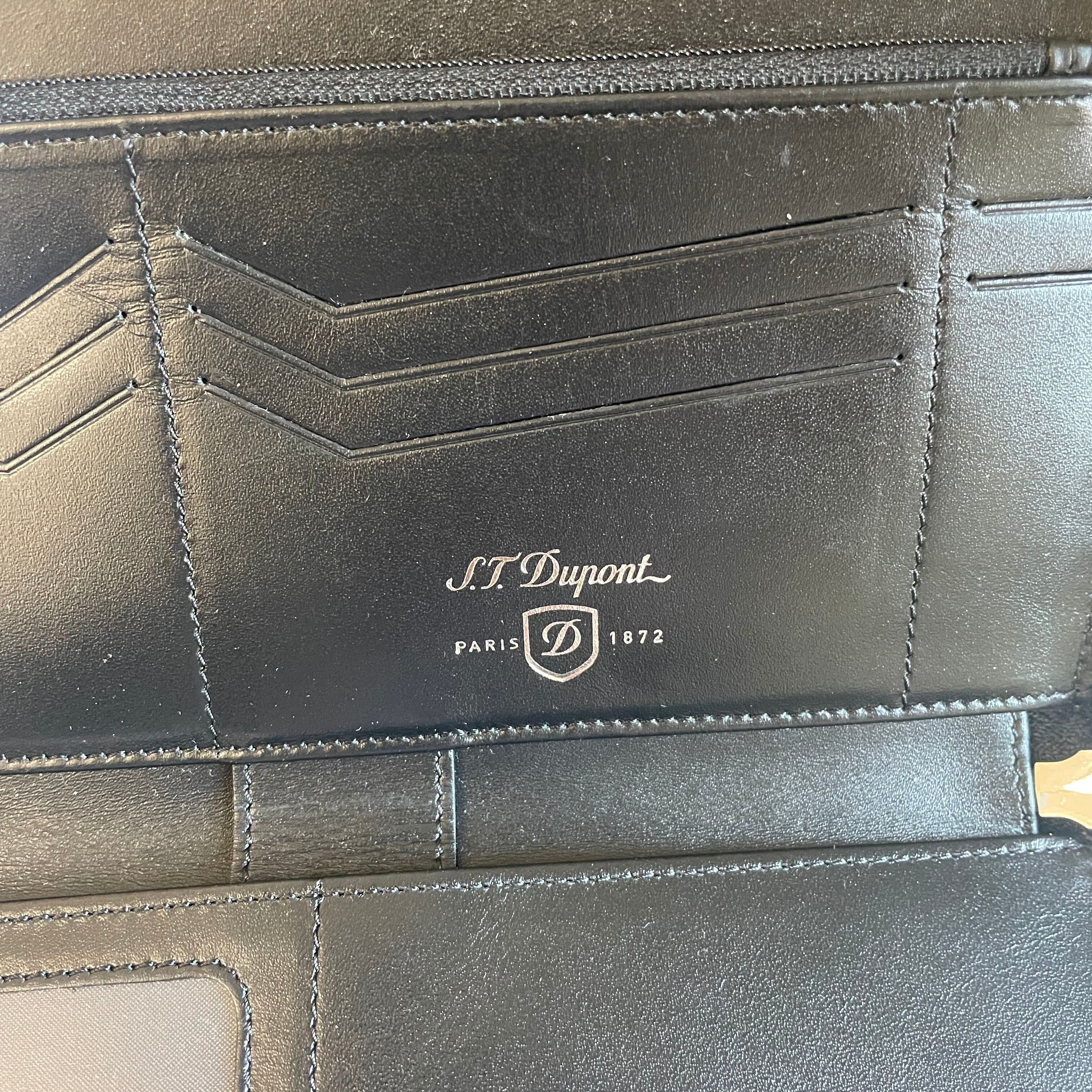 S.T. Dupont Black Leather Organizer Cardholder