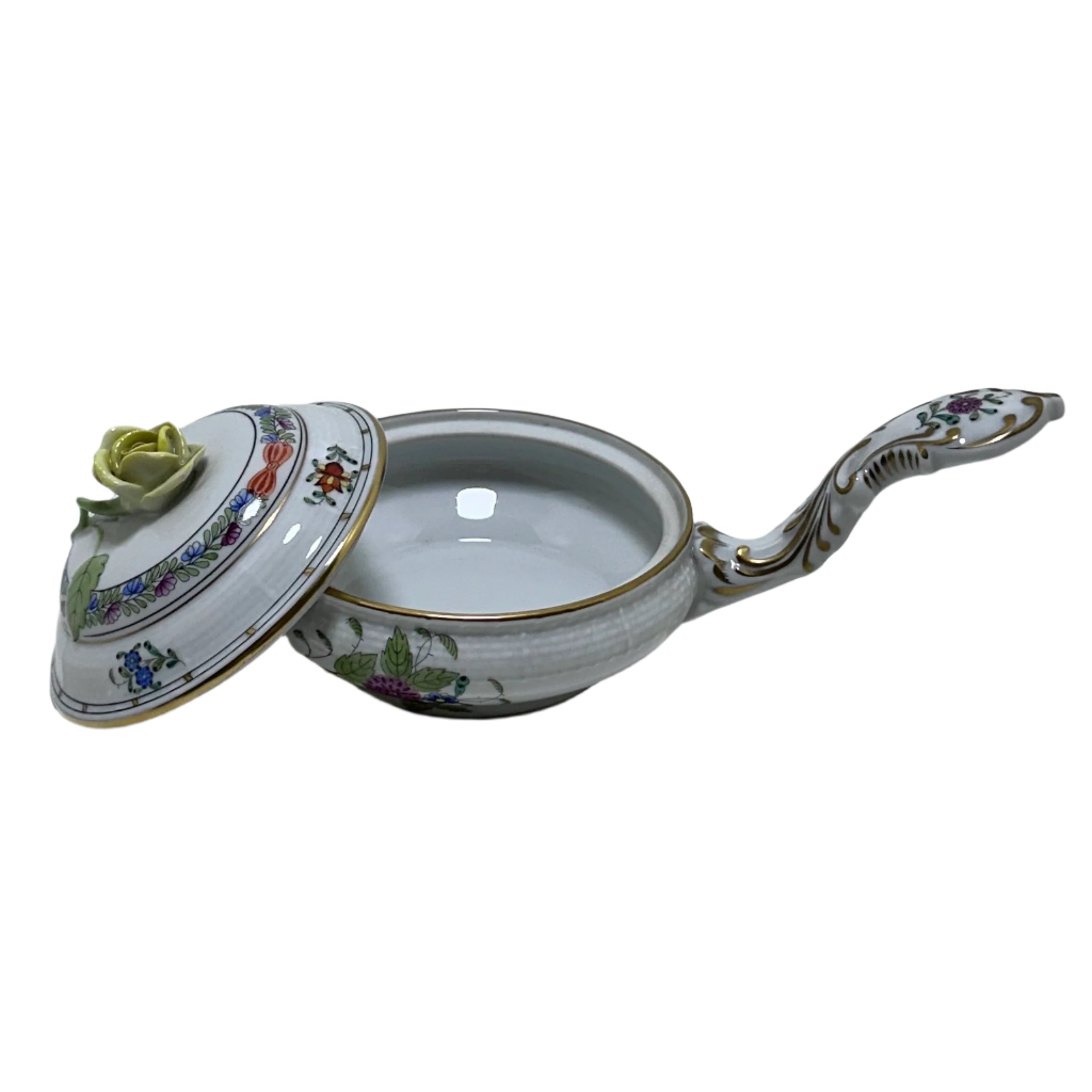 Herend Indian Basket and Rose Porcelain Handled Patty Pan 738/FD