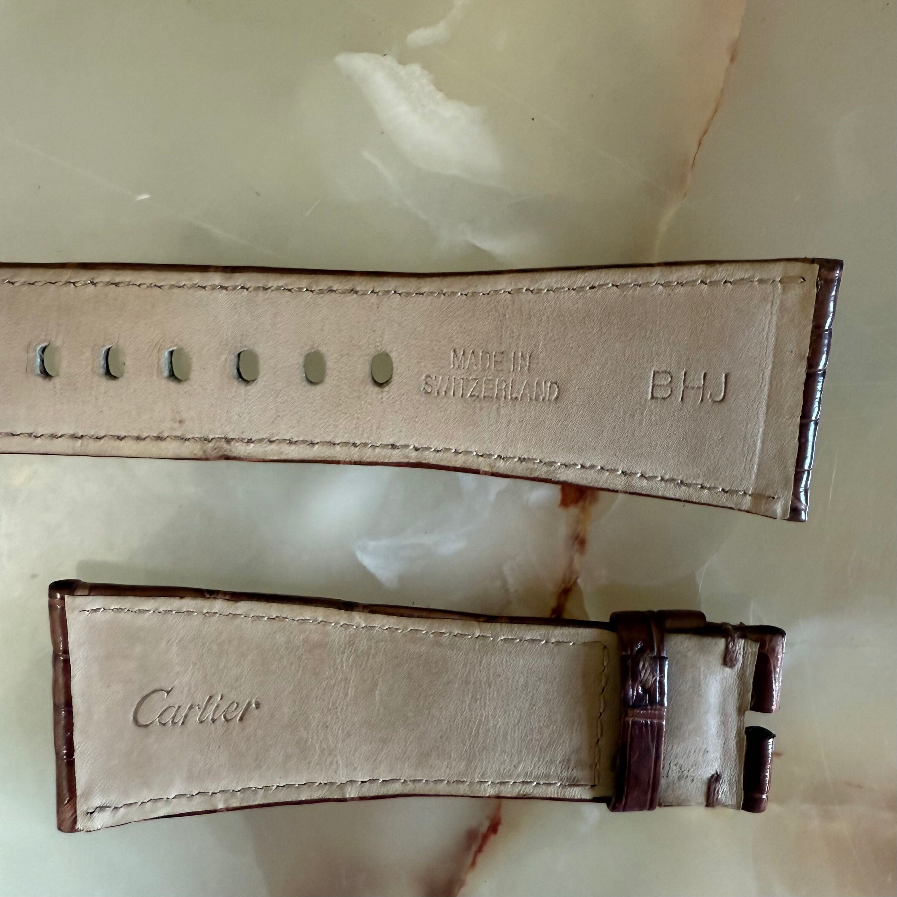 Authentic Cartier Brown Alligator Watch Strap Band 29mm