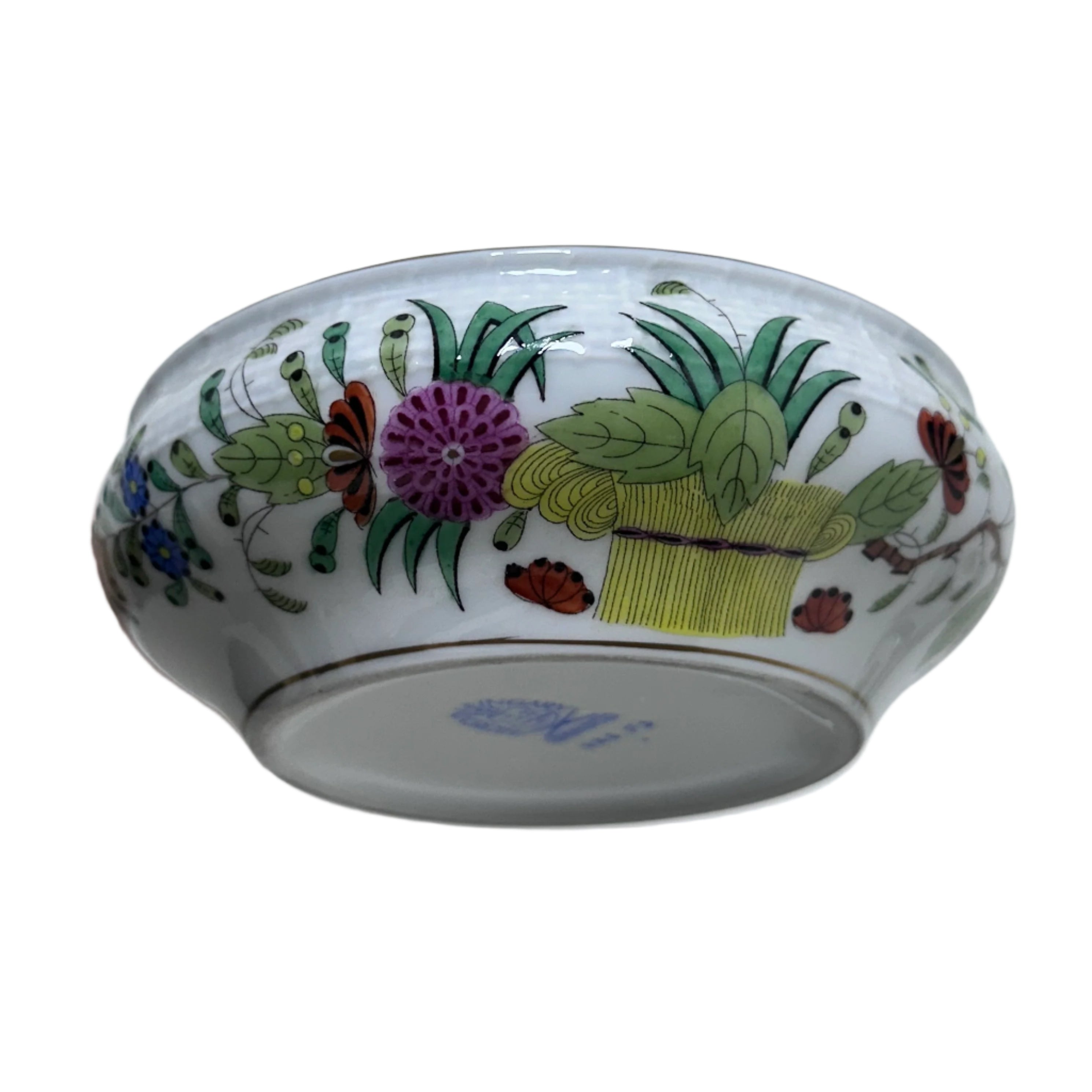 Herend Indian Basket and Rose Porcelain Handled Patty Pan 738/FD