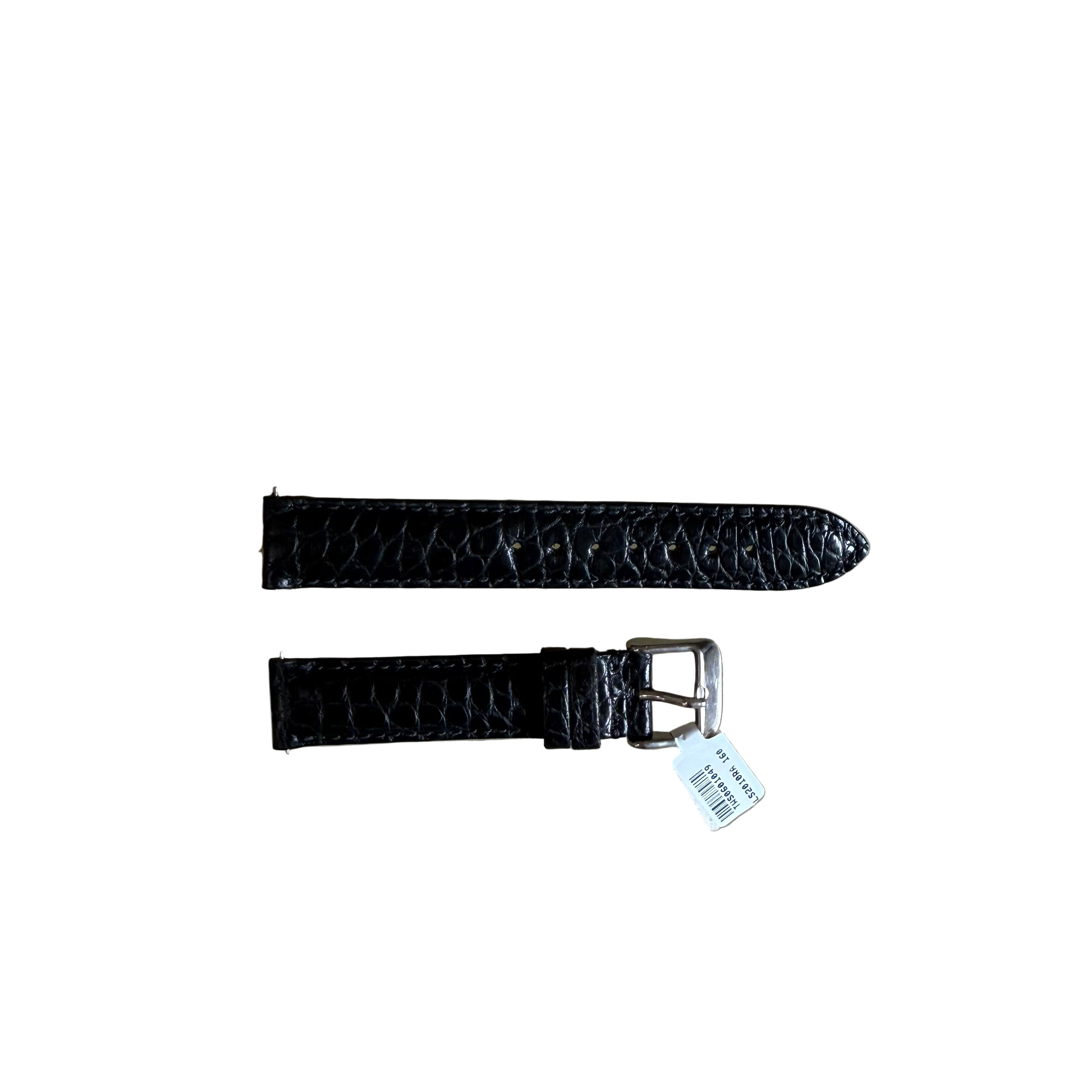 Genuine Alligator Black Watch Strap Band 16mm Padded & Stitched w Buckle