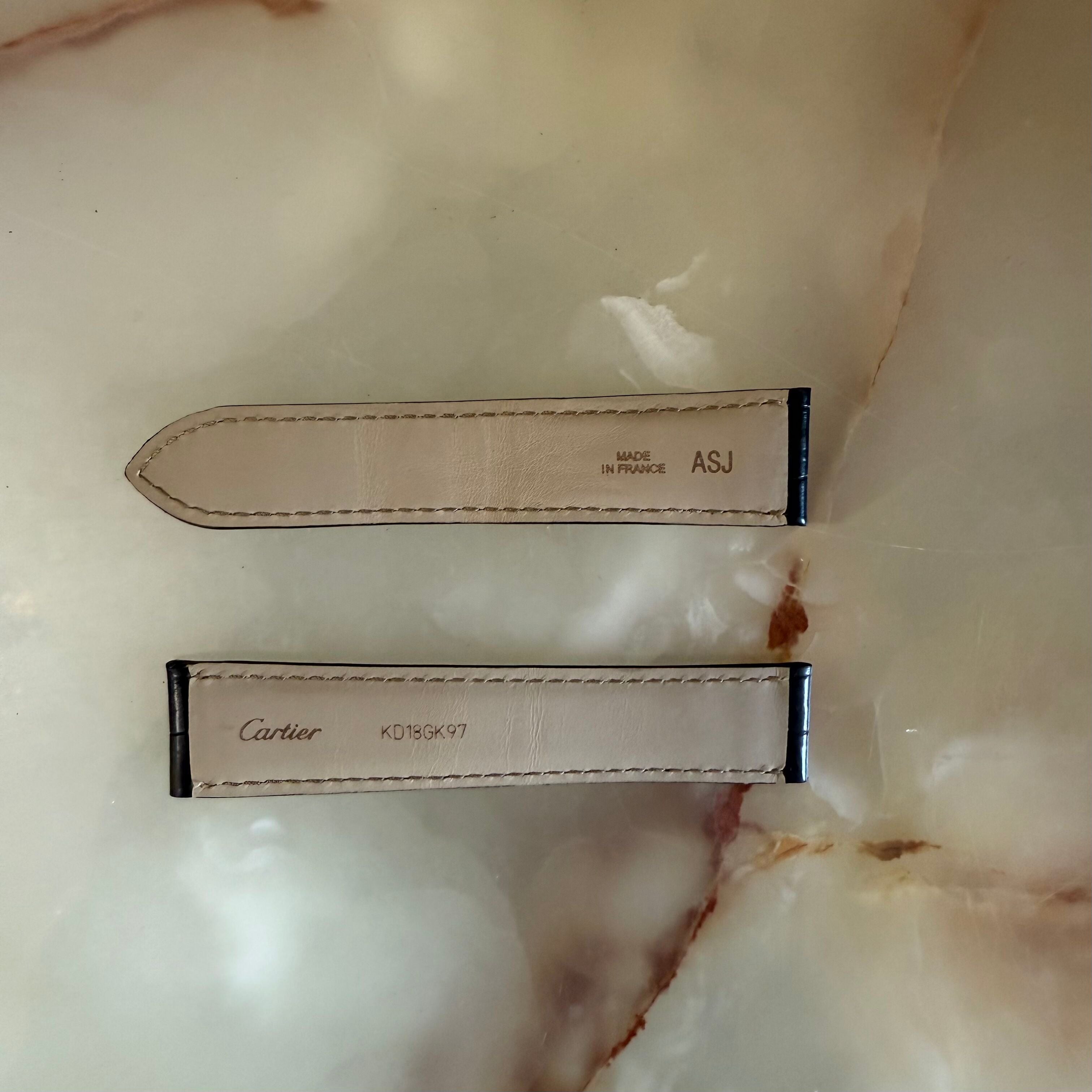 Authentic Cartier Black Alligator Watch Strap Band 20mm KD18GK97