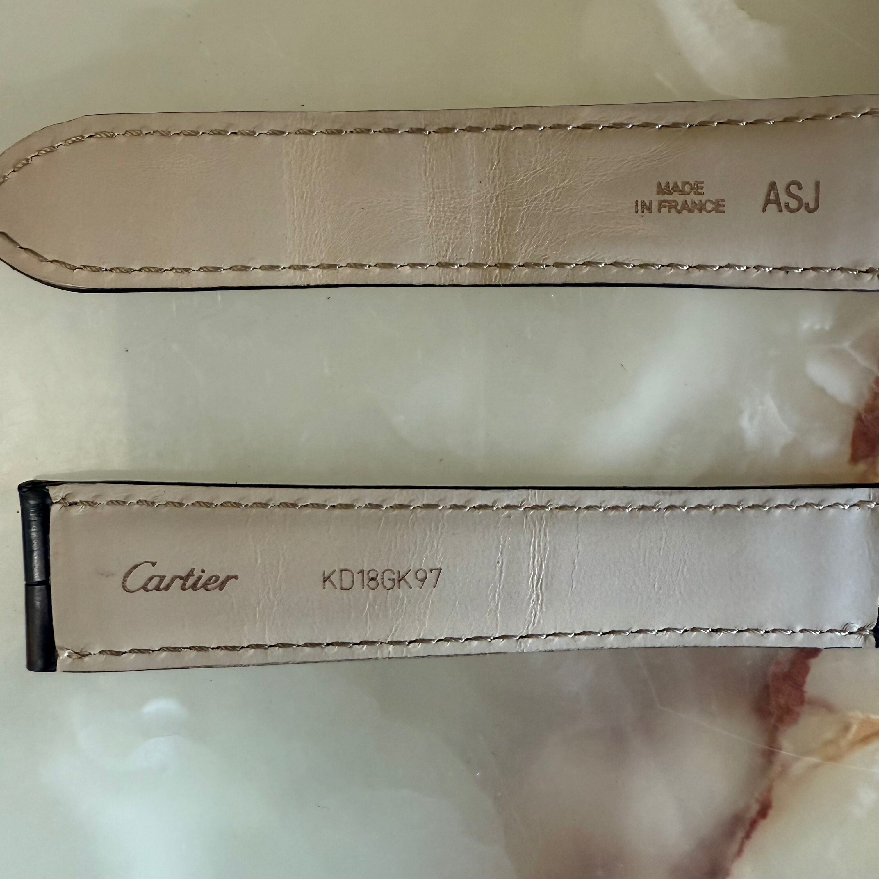 Authentic Cartier Black Alligator Watch Strap Band 20mm KD18GK97