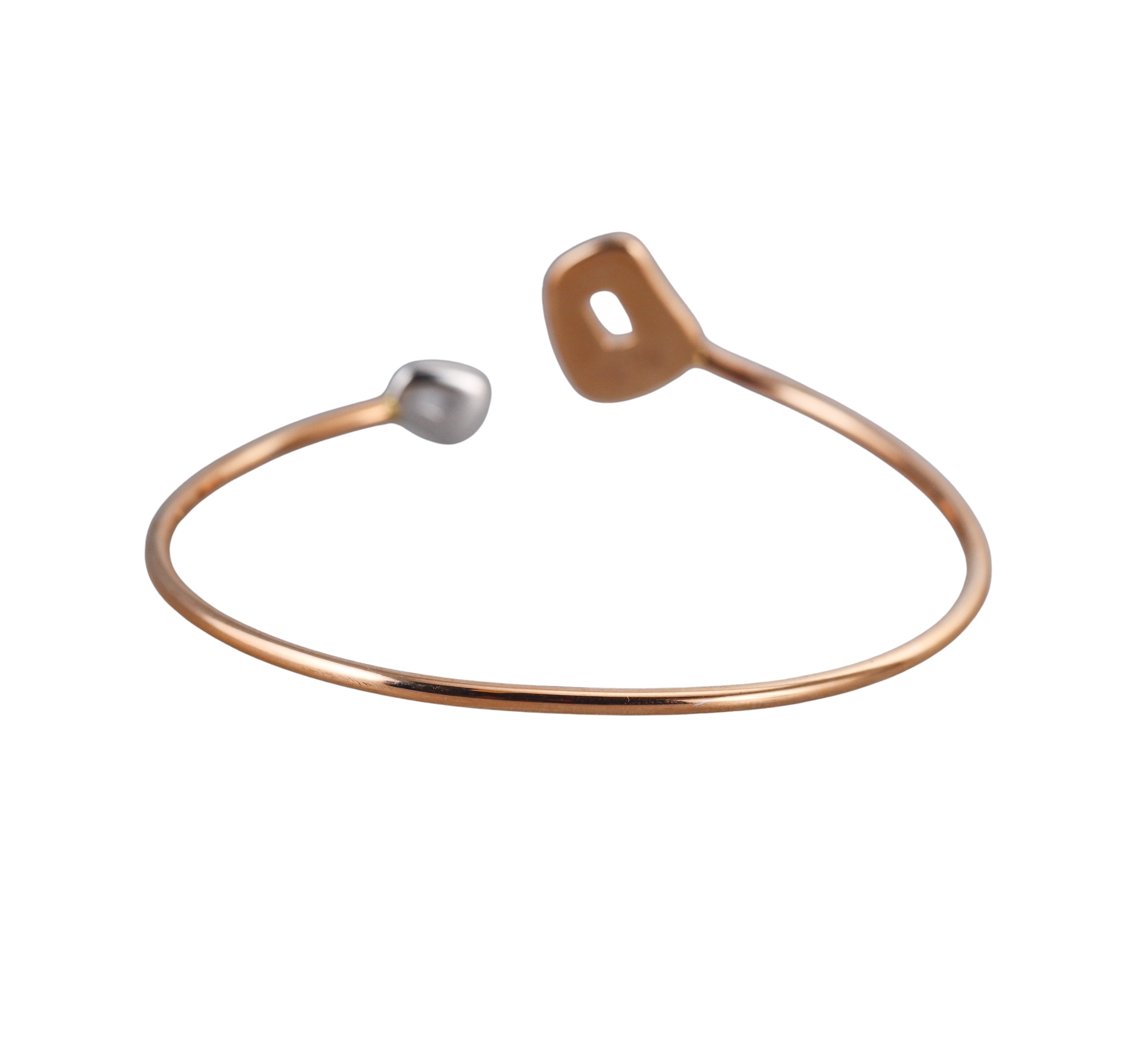 Mattioli Rigid Mini Puzzle Rose White Gold Diamond Cuff Bracelet