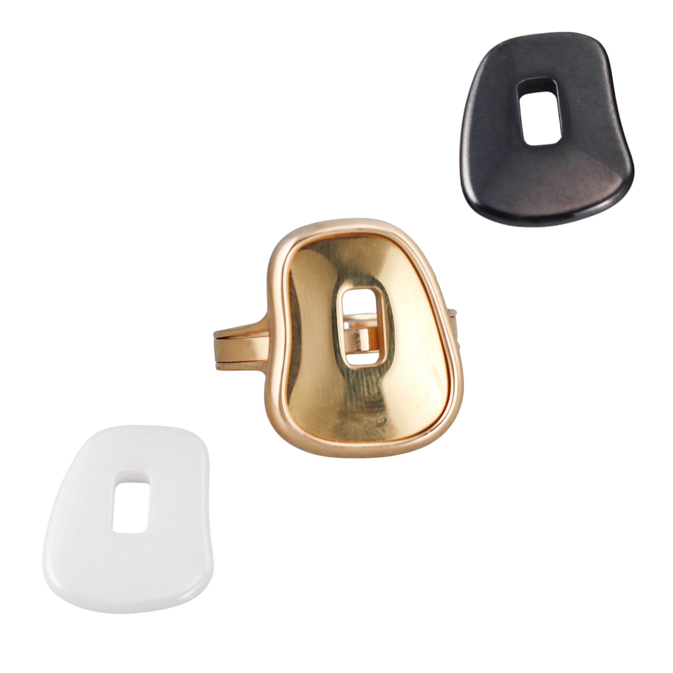 Mattioli Puzzle Small Yellow Gold Ceramic Interchangeable Ring