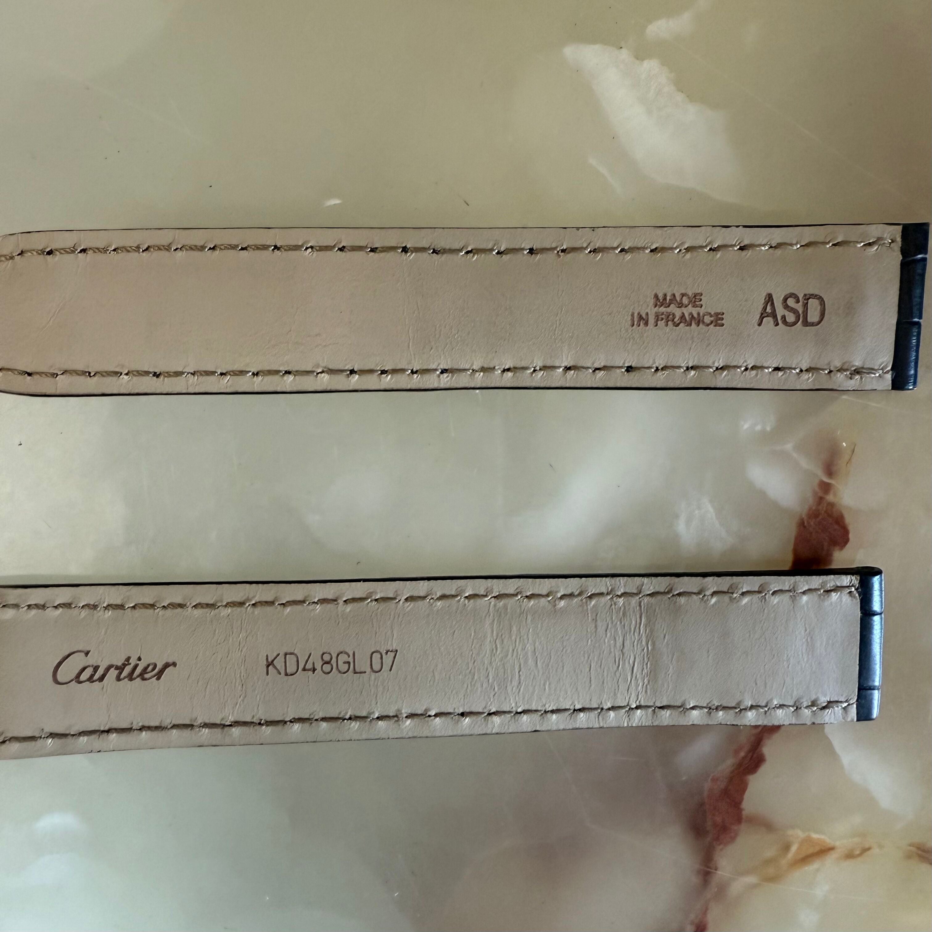 Authentic Cartier Black Alligator Watch Strap Band 17mm KD48GL07
