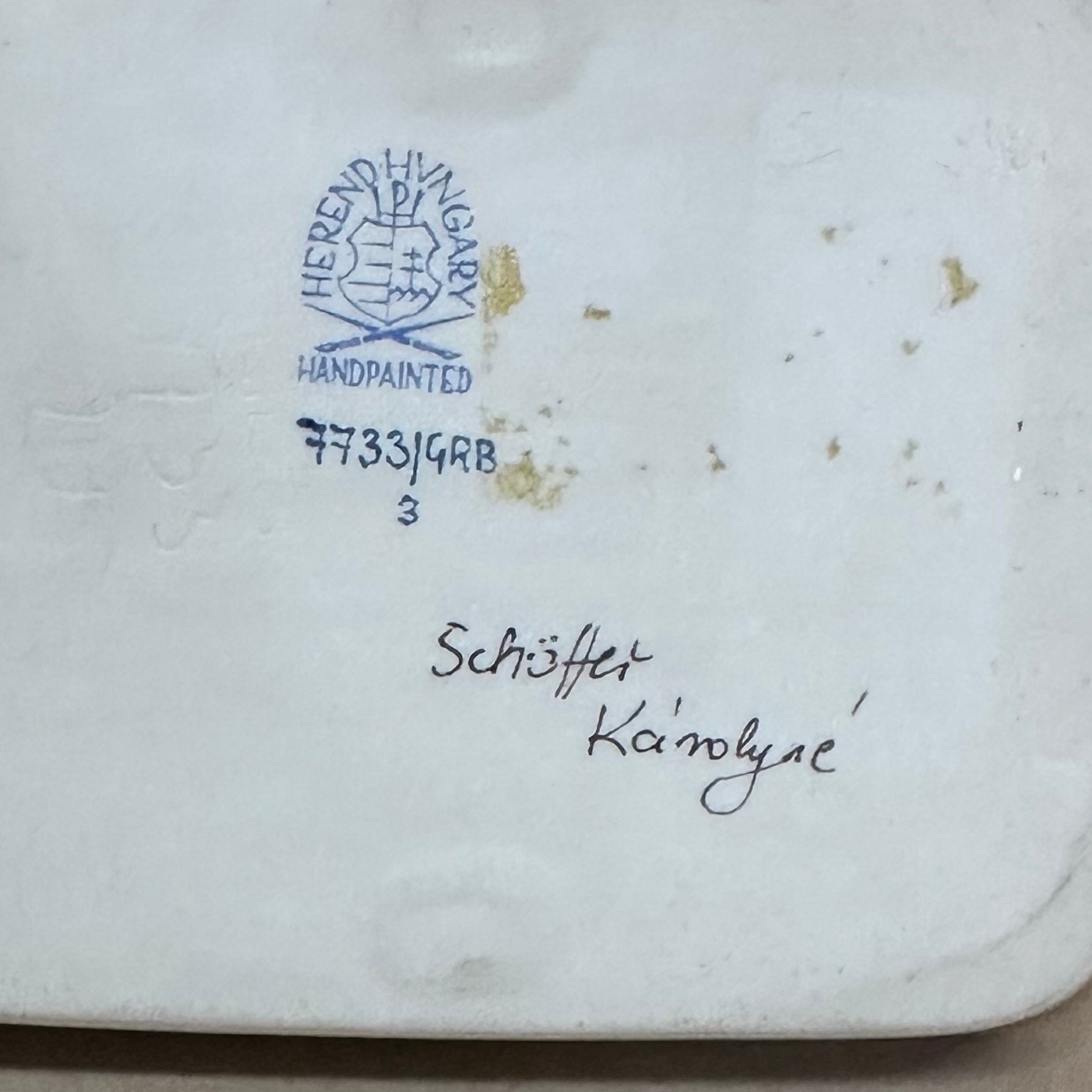 Herend Bouquet De Rose Gould Porcelain Miniature Flower Hand Painted Pin Tray 7733/GRB