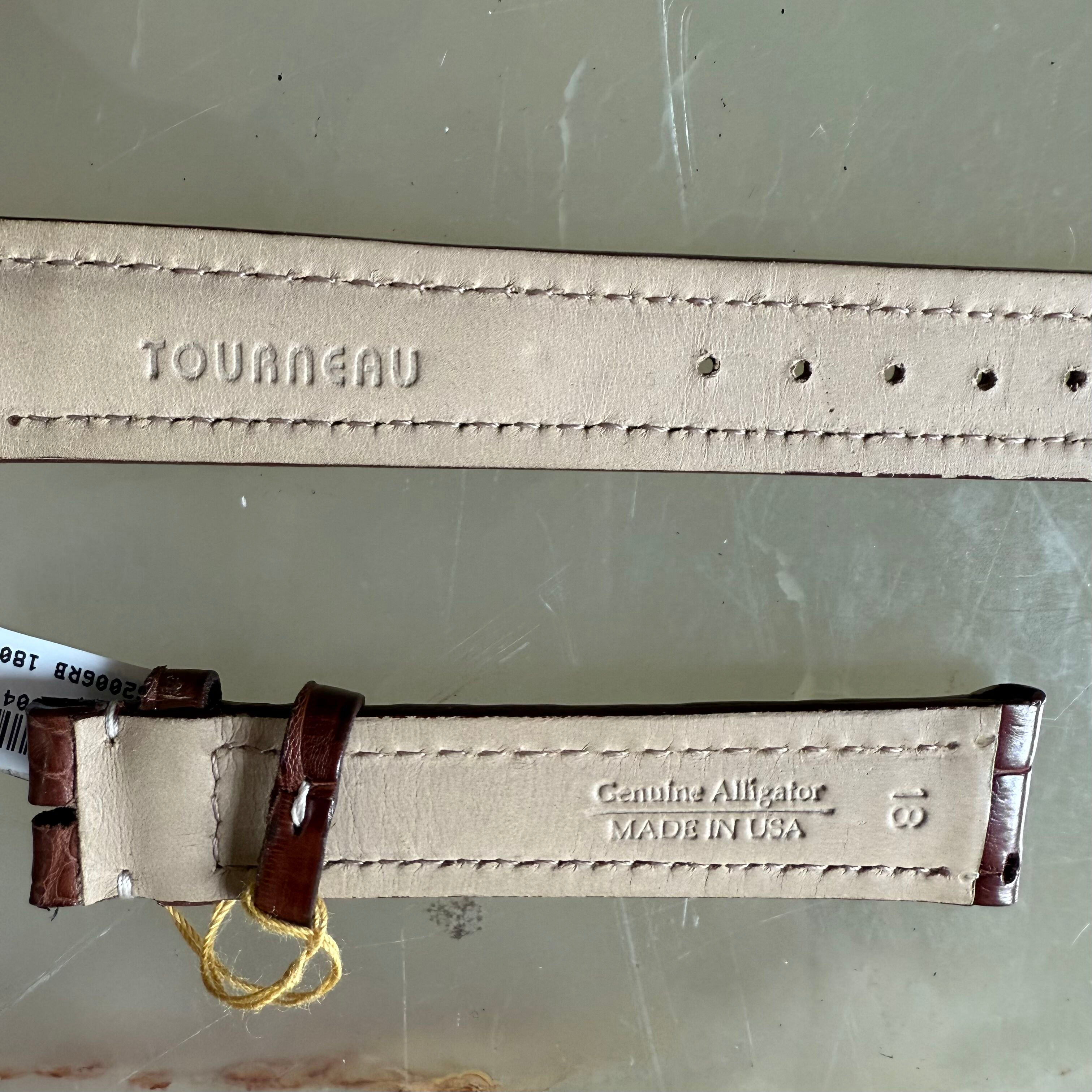 Genuine Alligator Brown Watch Strap Band 18mm Padded & Stitched