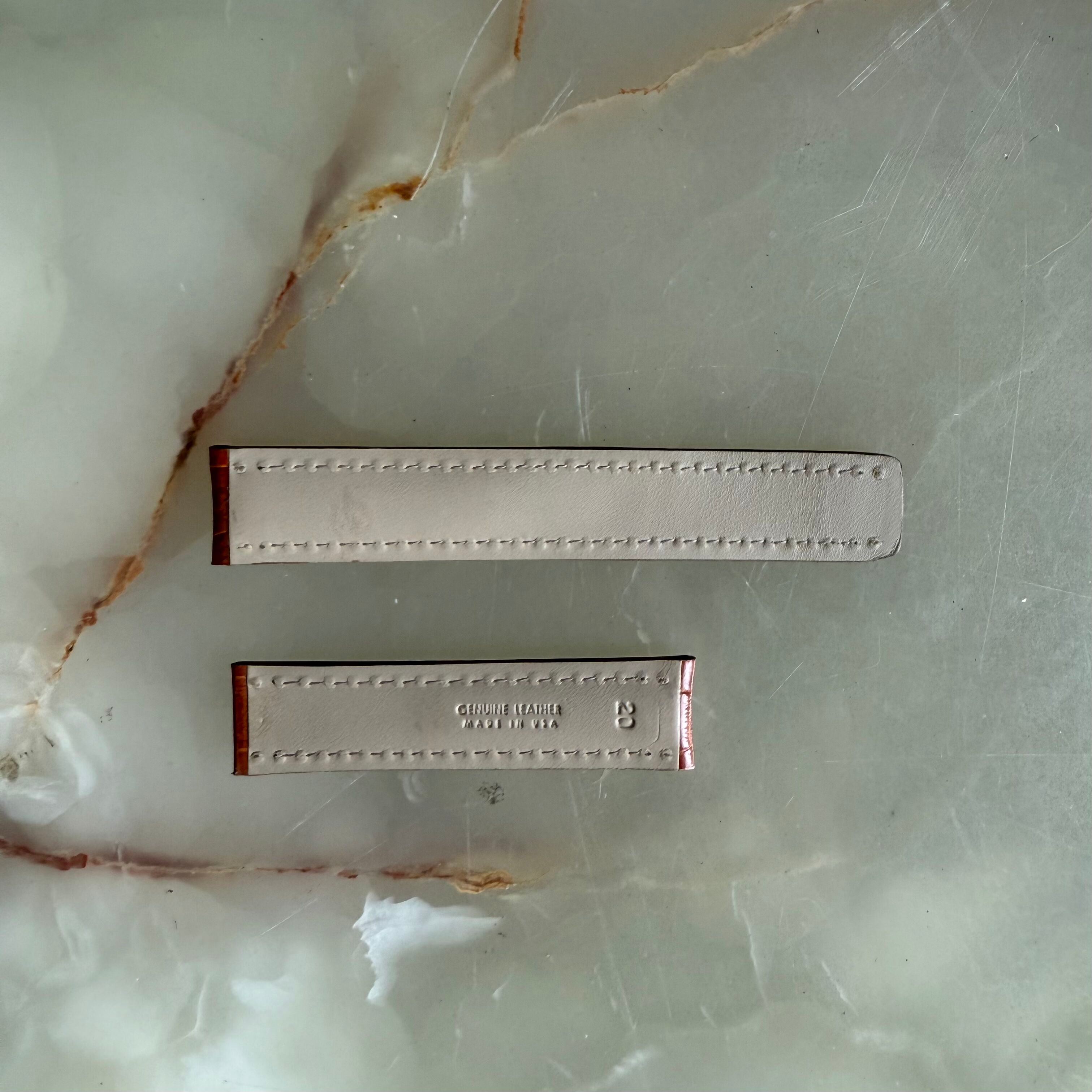 Genuine Alligator Brown Watch Strap Band 20mm Padded & Stitched