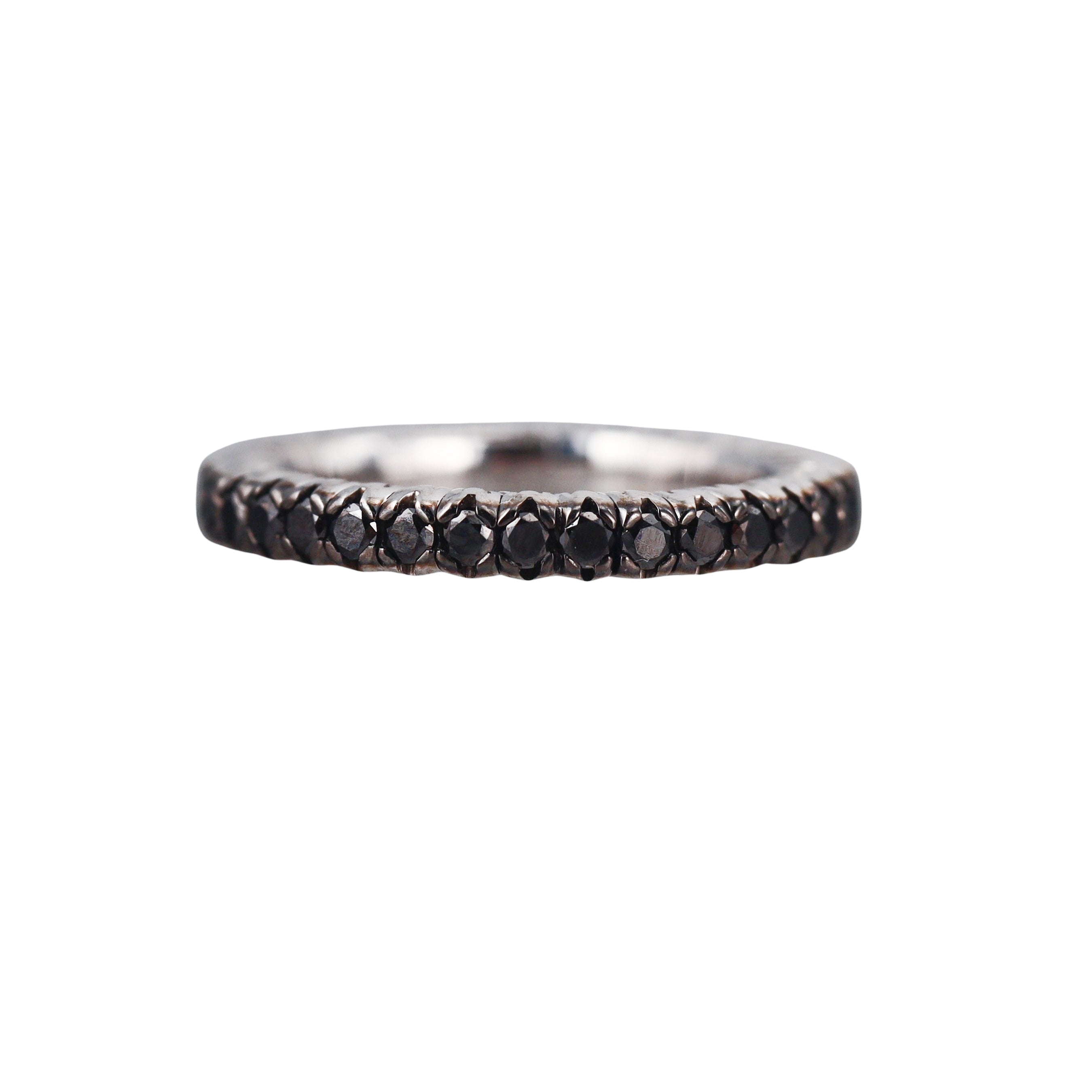 Mattioli X Band White Gold Black Diamond Small Stretch Ring