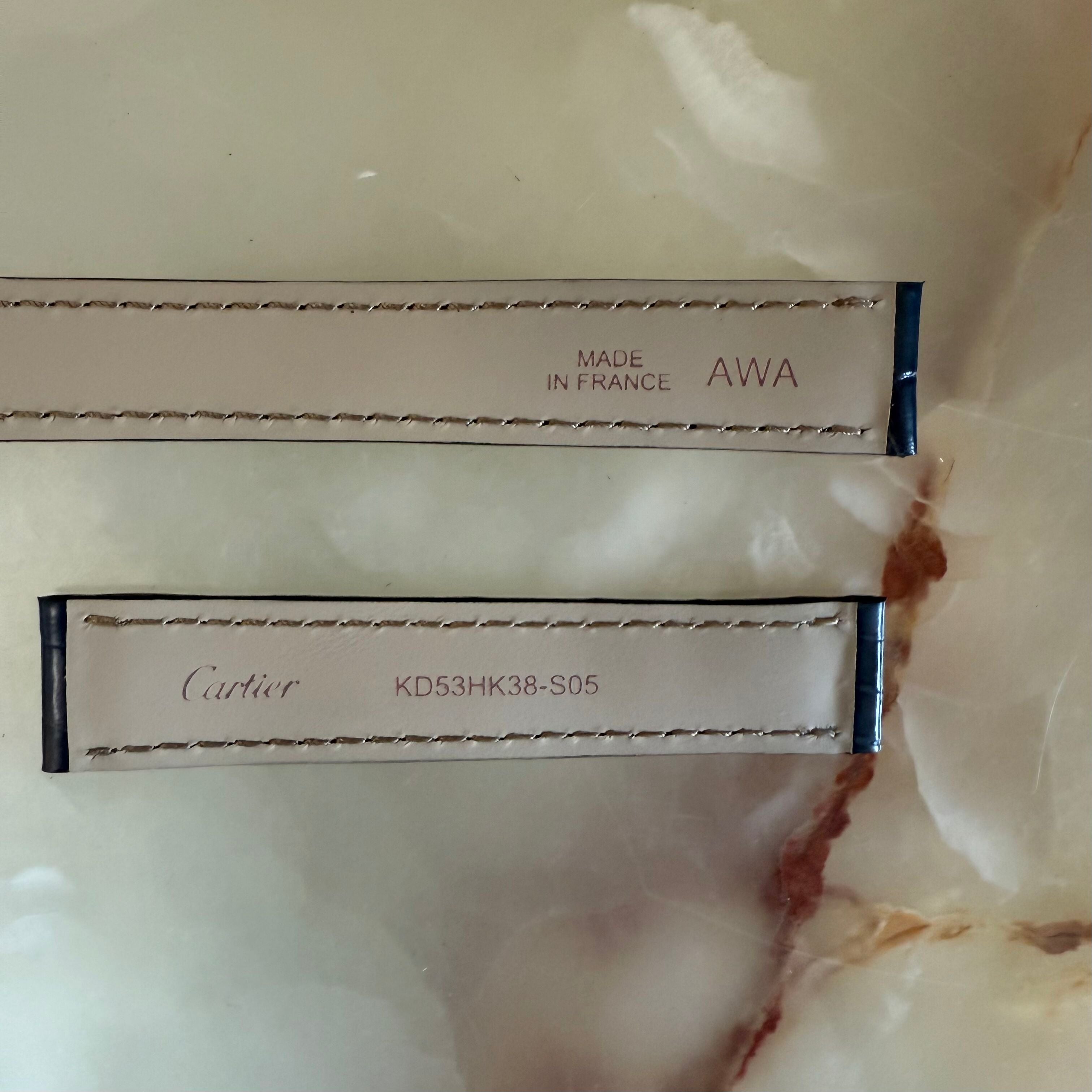 Authentic Cartier Blue Alligator Watch Strap Band 15mm KD53HK38-S05