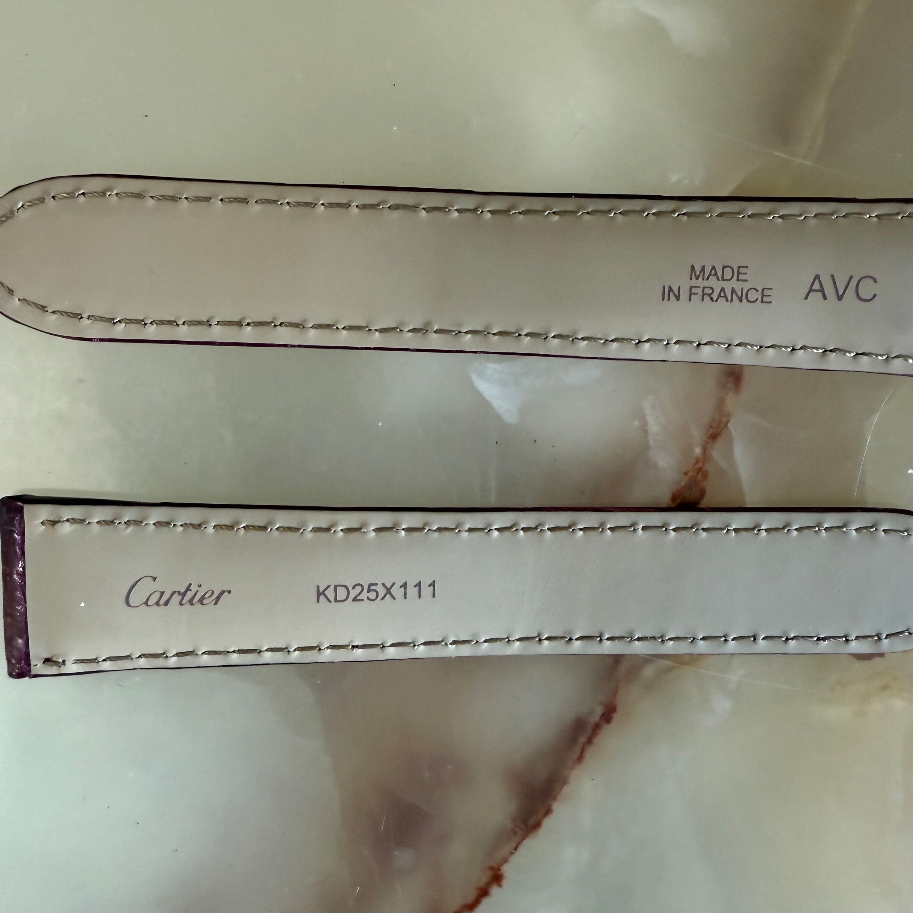Authentic Cartier Burgundy Alligator Watch Strap Band 18mm KD25X111
