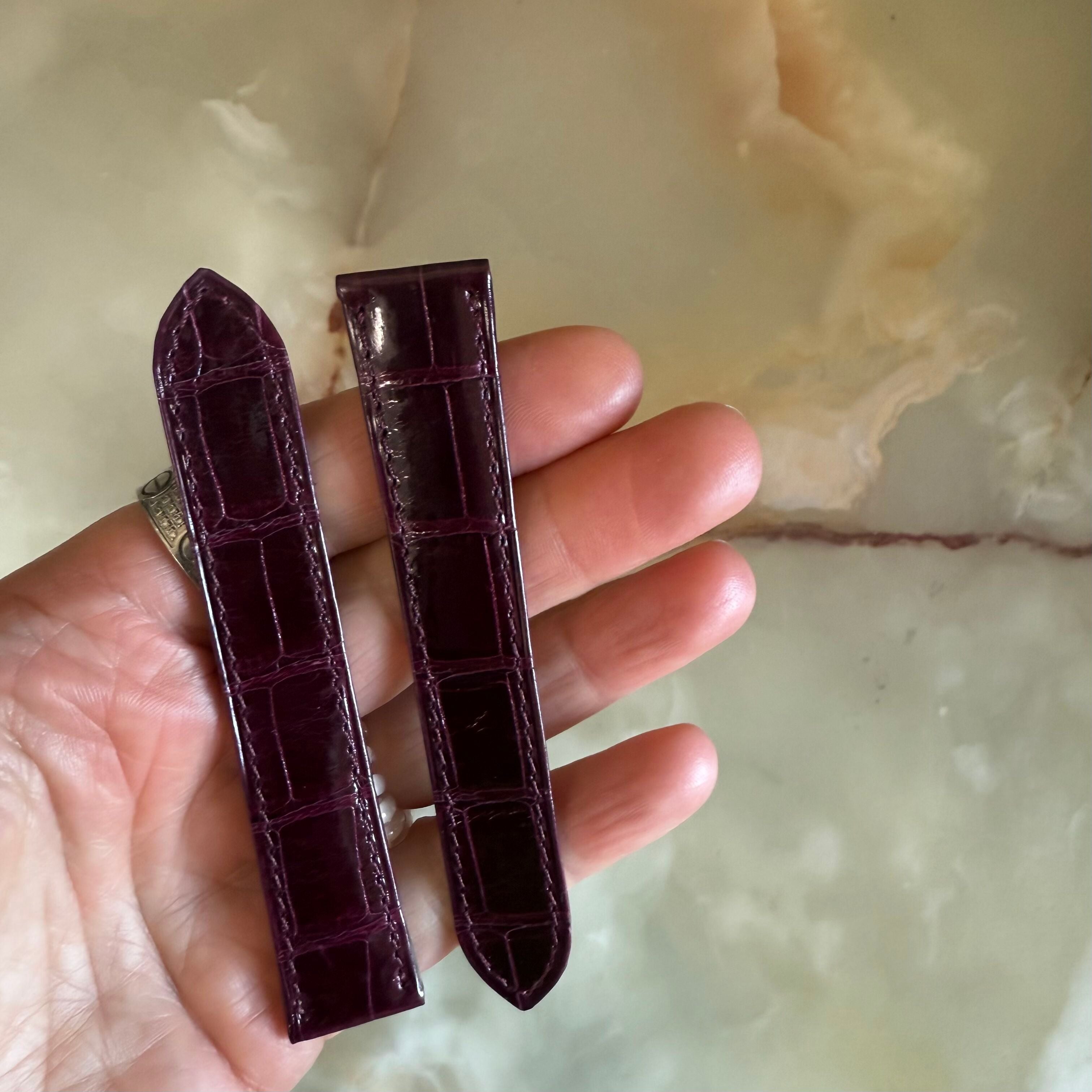 Authentic Cartier Burgundy Alligator Watch Strap Band 18mm KD25X111