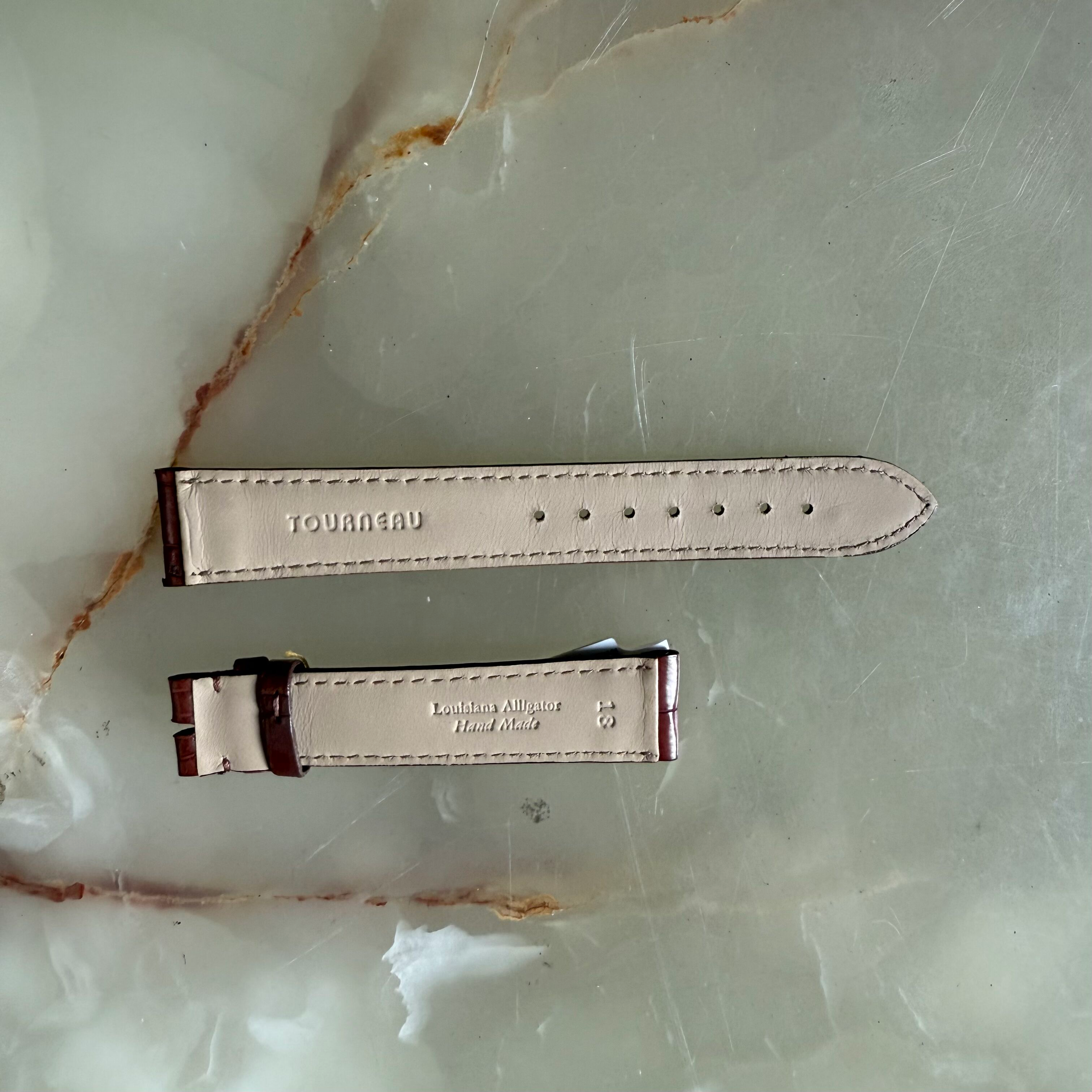 Genuine Alligator Brown Watch Strap Band 18mm Padded & Stitched