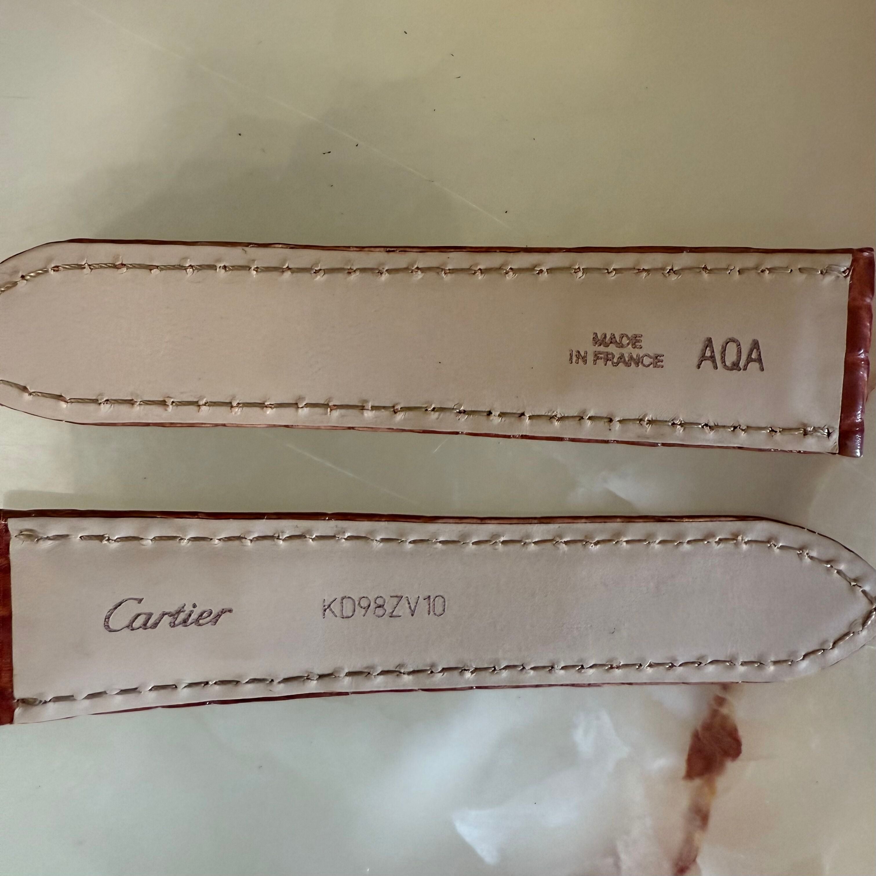 Authentic Cartier Brown Alligator Watch Strap Band 20mm KD98ZV10
