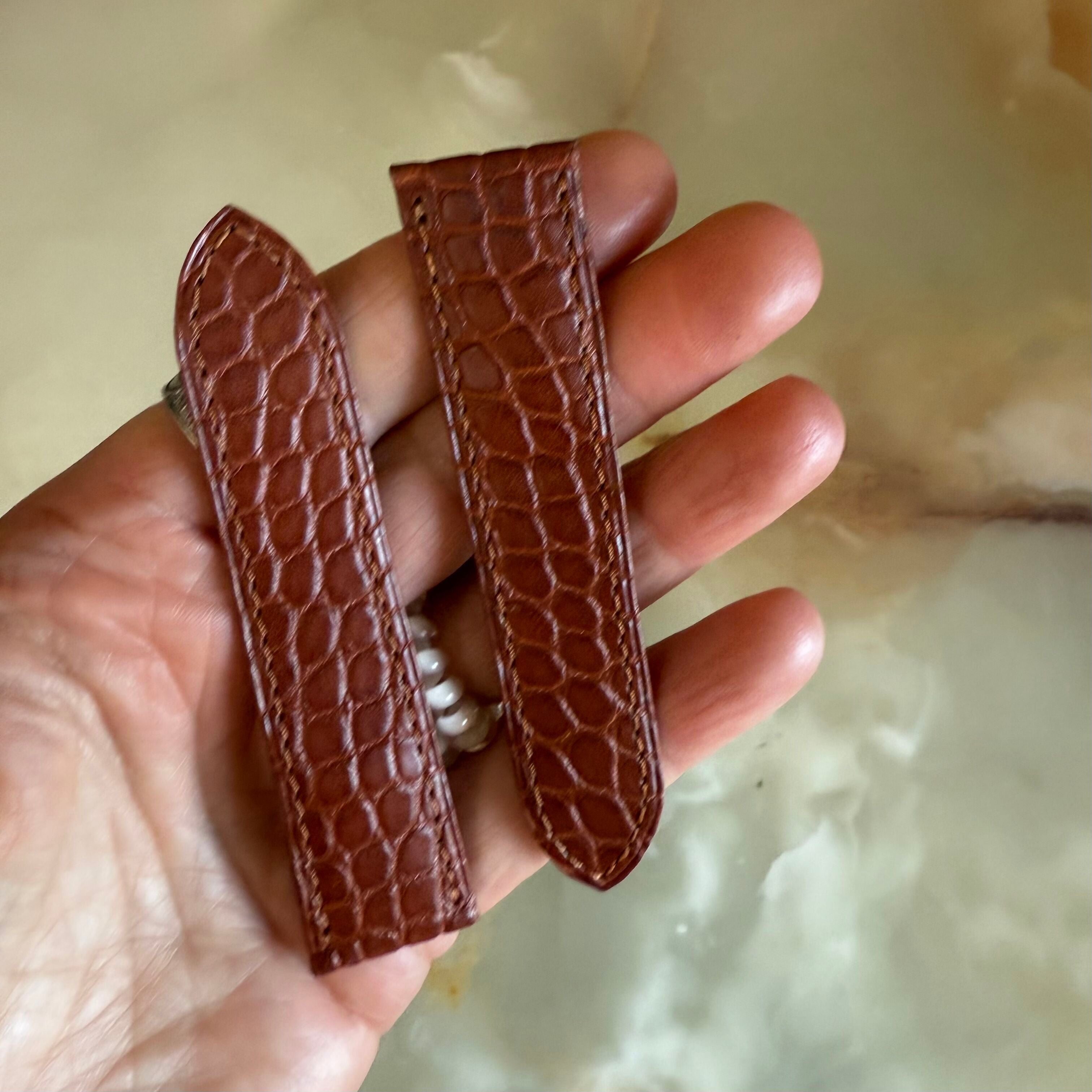 Authentic Cartier Brown Alligator Watch Strap Band 20mm KD98ZV10