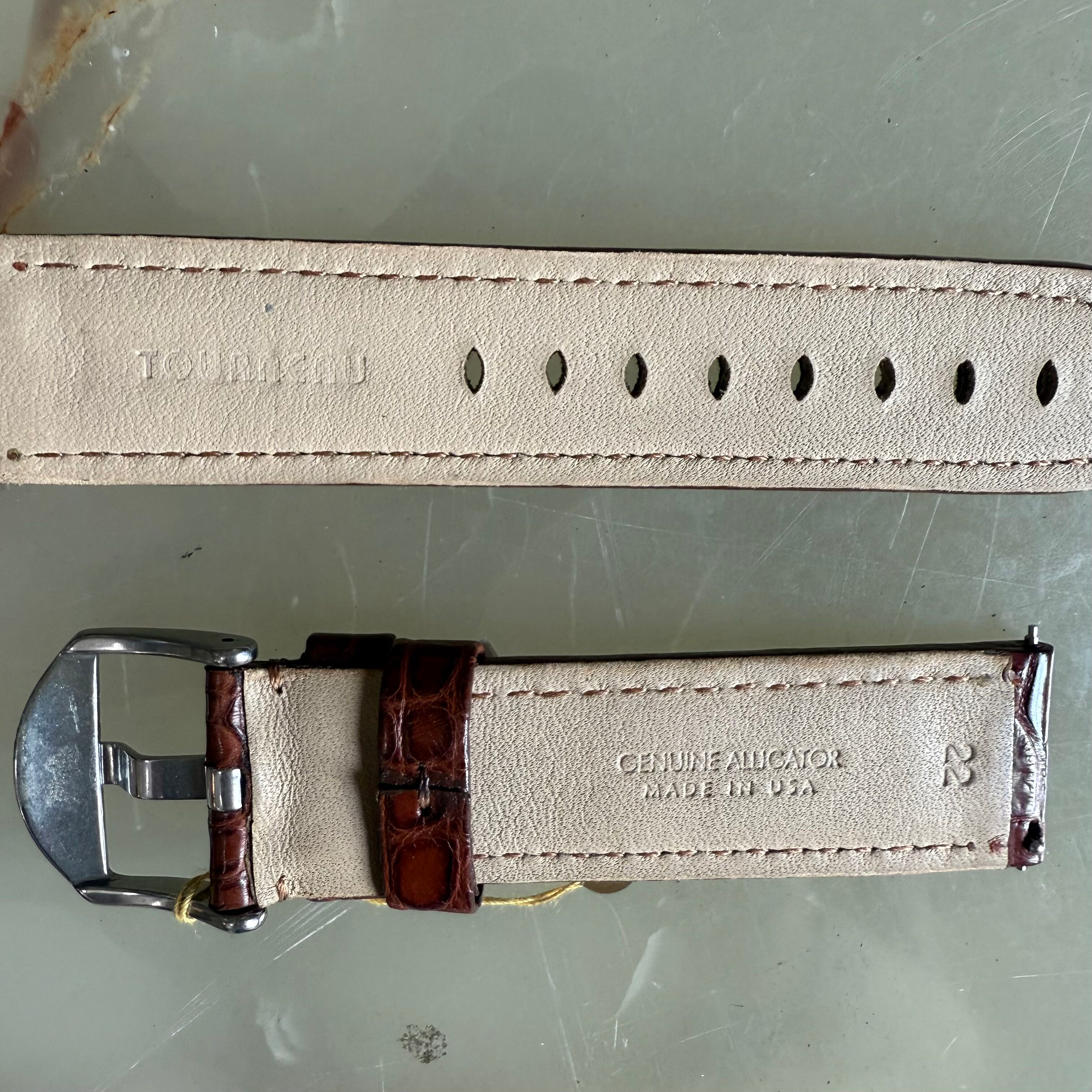 Genuine Alligator Brown Watch Strap Band 22mm Padded & Stitched w Buckle