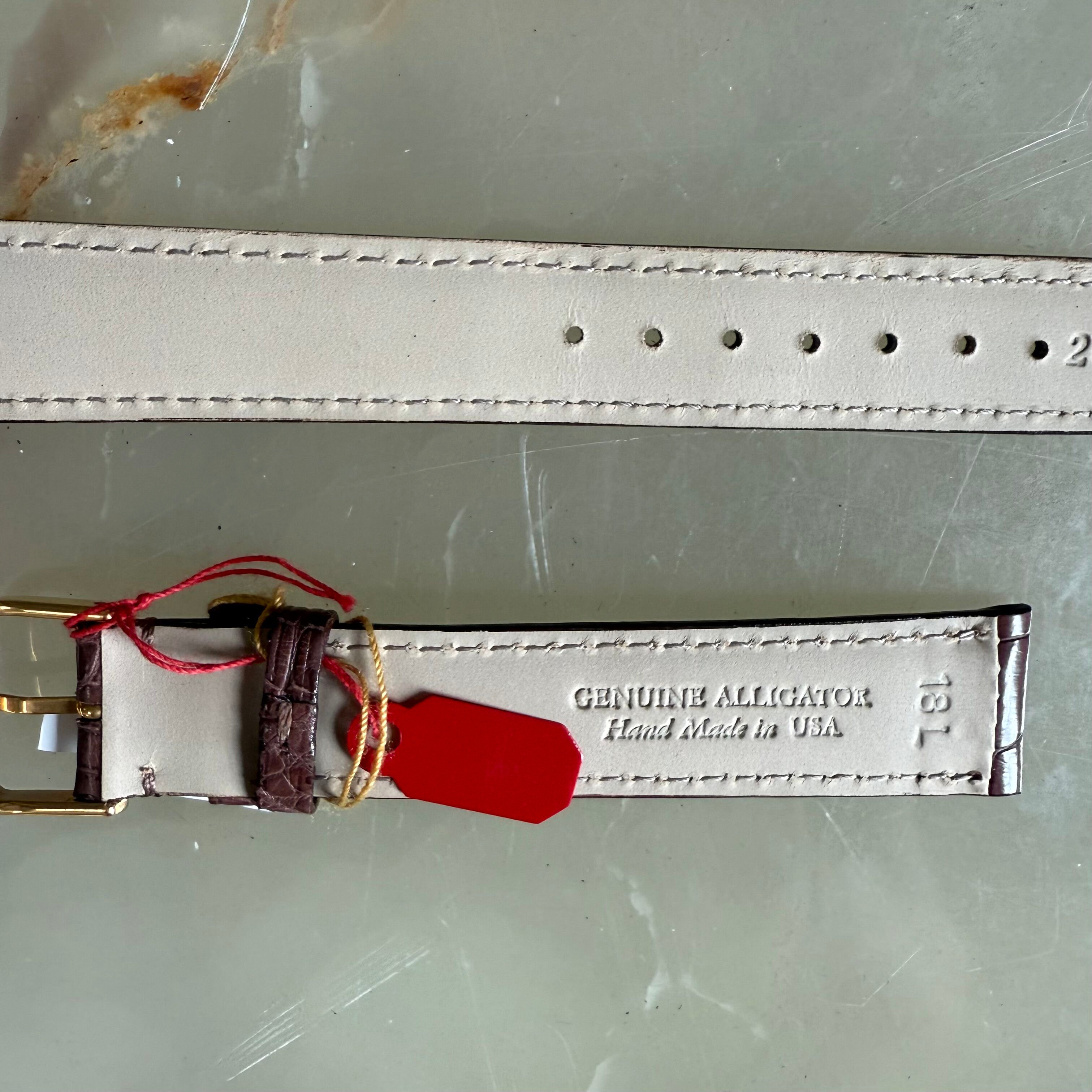 Genuine Alligator Brown Watch Strap Band 18mm Padded & Stitched w Buckle