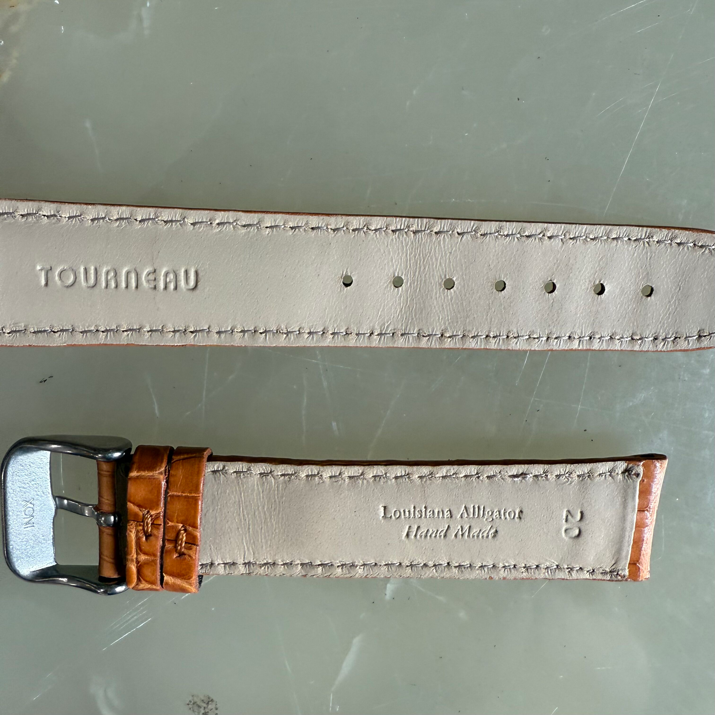 Genuine Alligator Brown Watch Strap Band 20mm Padded & Stitched w Buckle