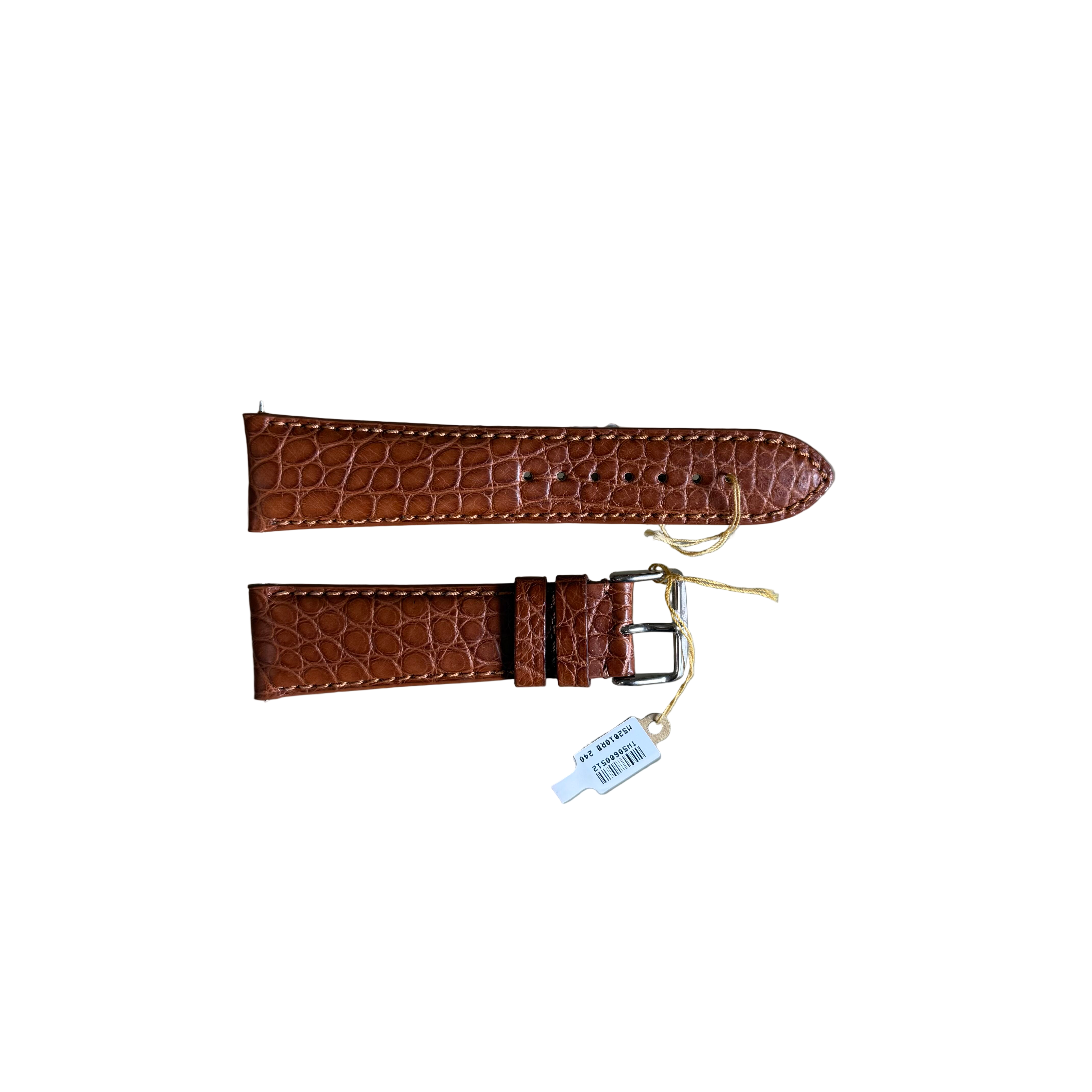 Genuine Alligator Brown Watch Strap Band 24mm Padded & Stitched w Buckle