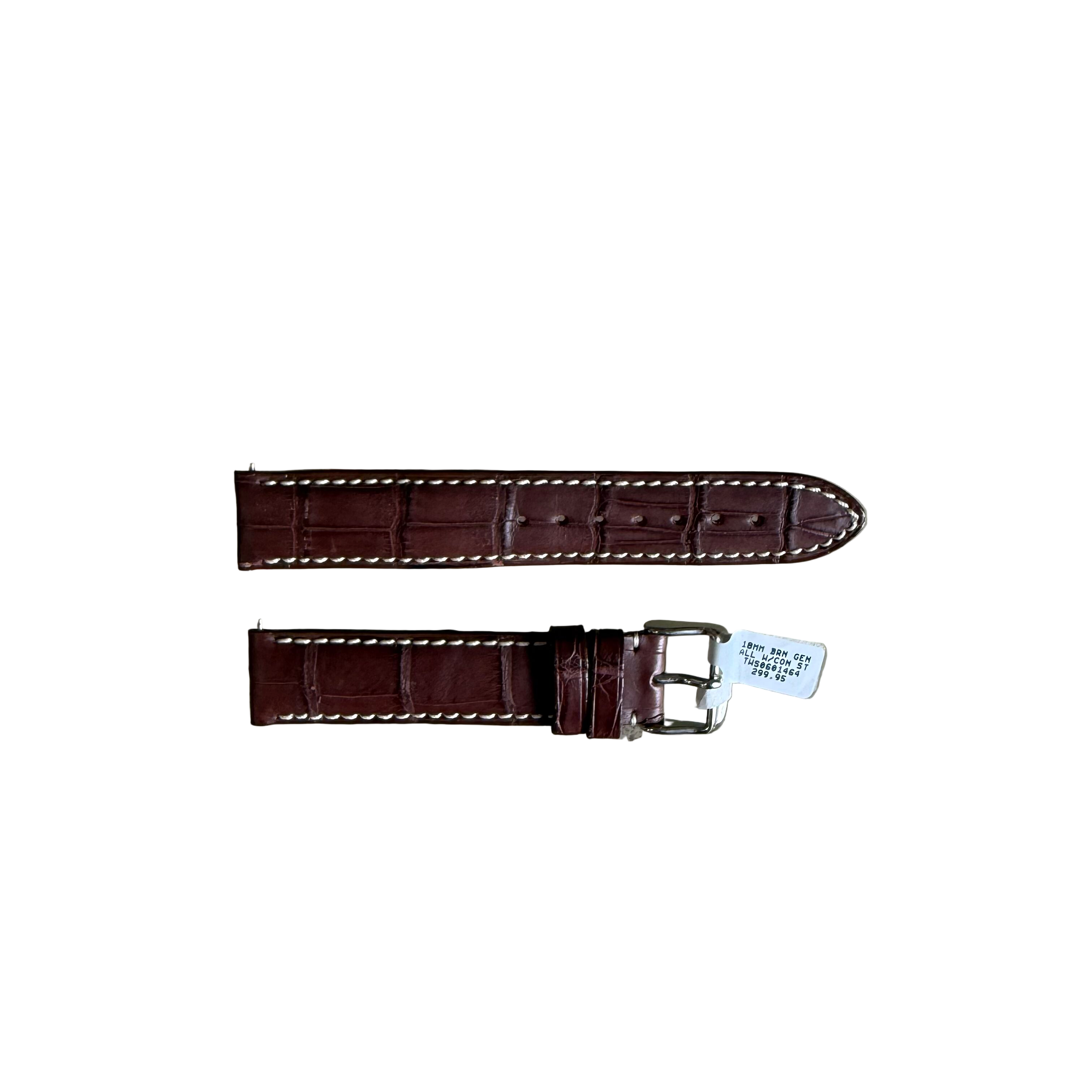 Genuine Alligator Brown Watch Strap Band 18mm Padded & Stitched w Buckle