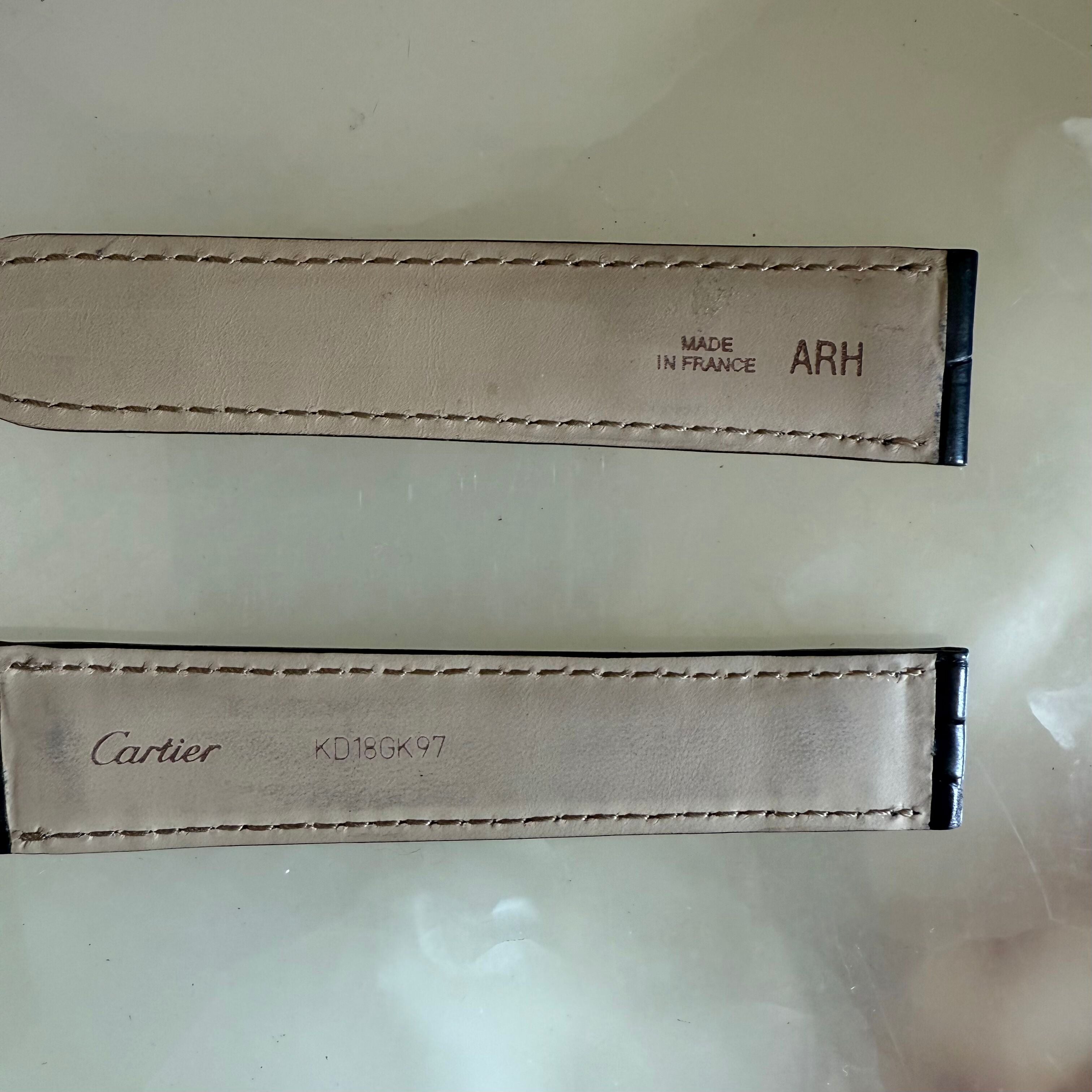 Authentic Cartier Black Alligator Watch Strap Band 20mm KD18GK97