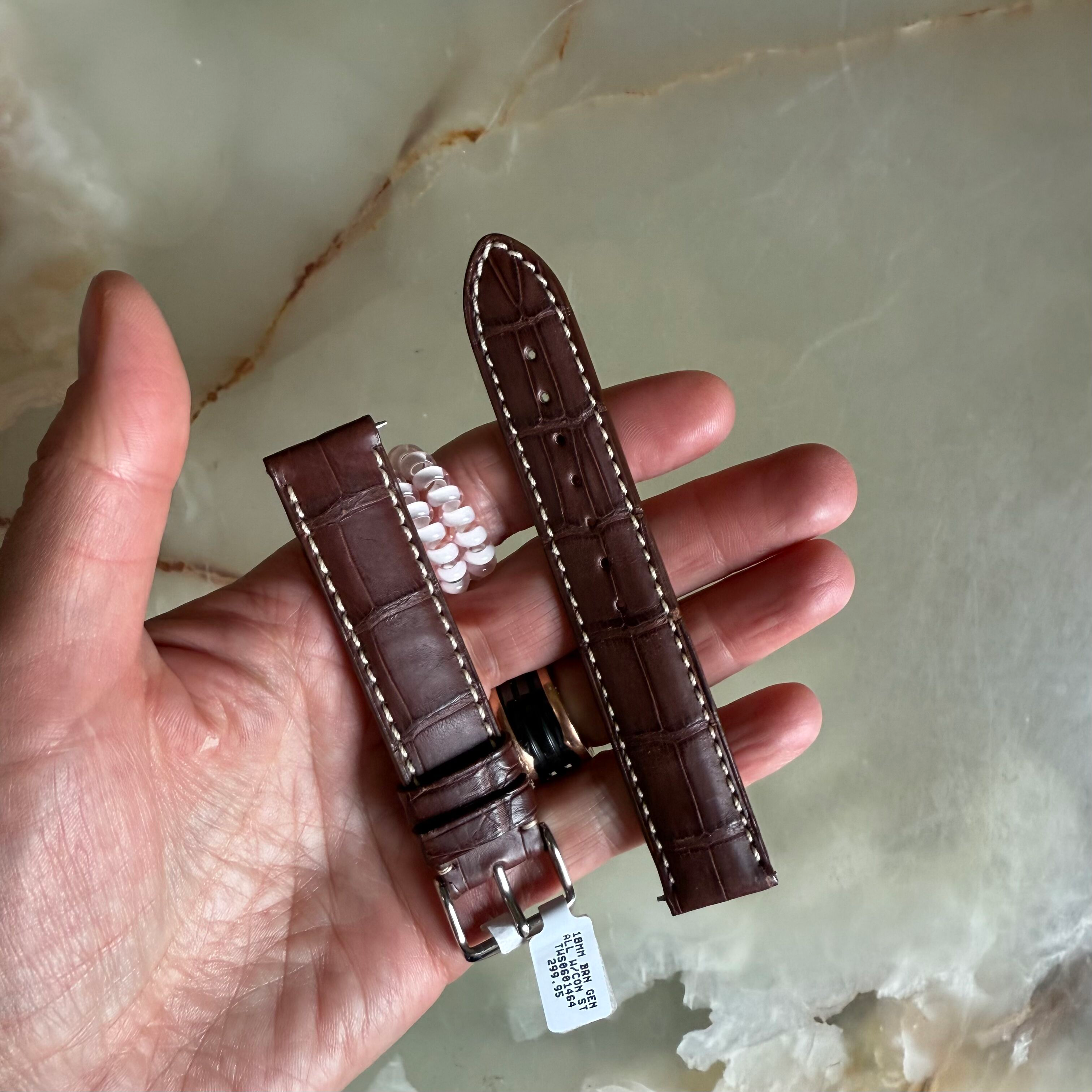 Genuine Alligator Brown Watch Strap Band 18mm Padded & Stitched w Buckle