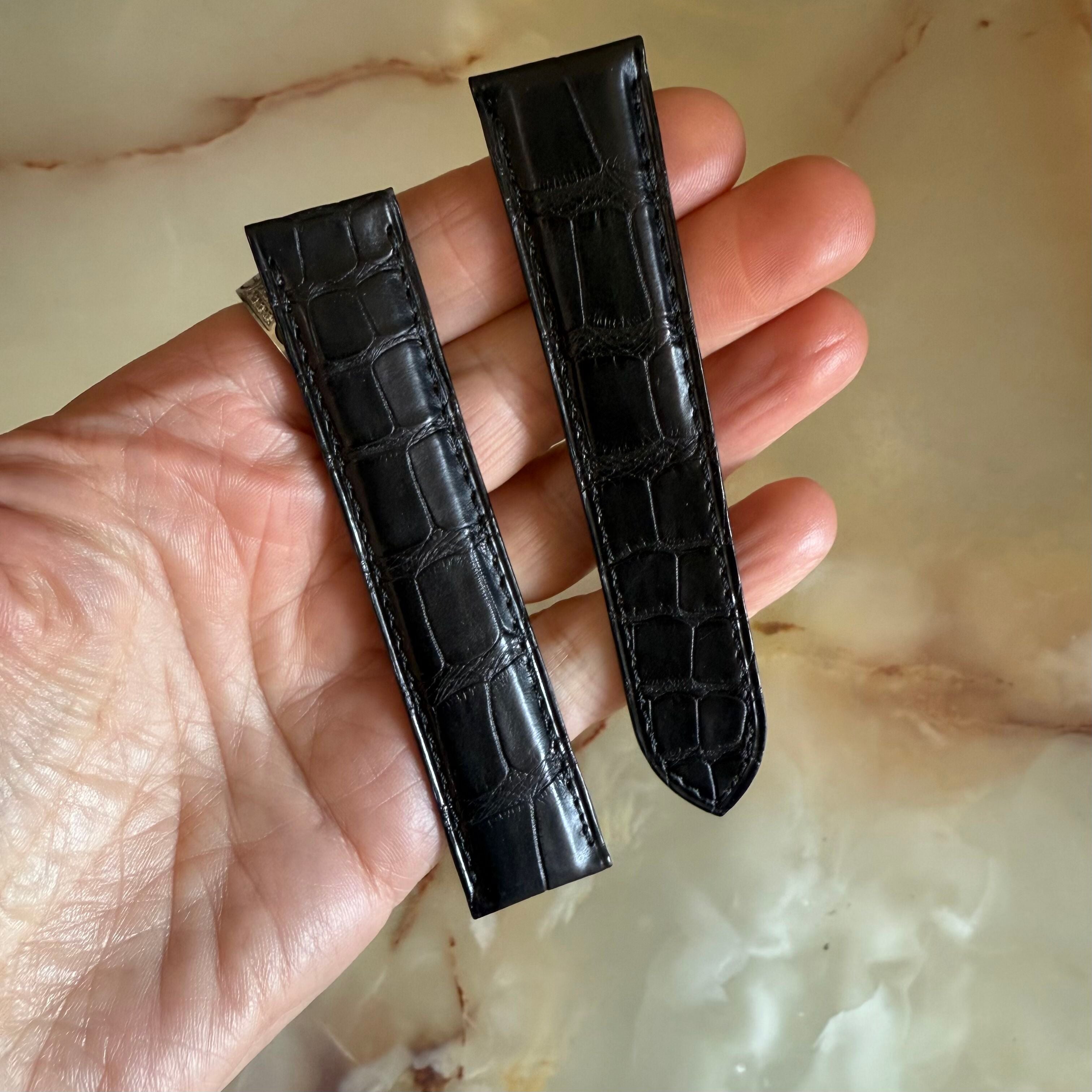 Authentic Cartier Black Alligator Watch Strap Band 20mm KD18GK97