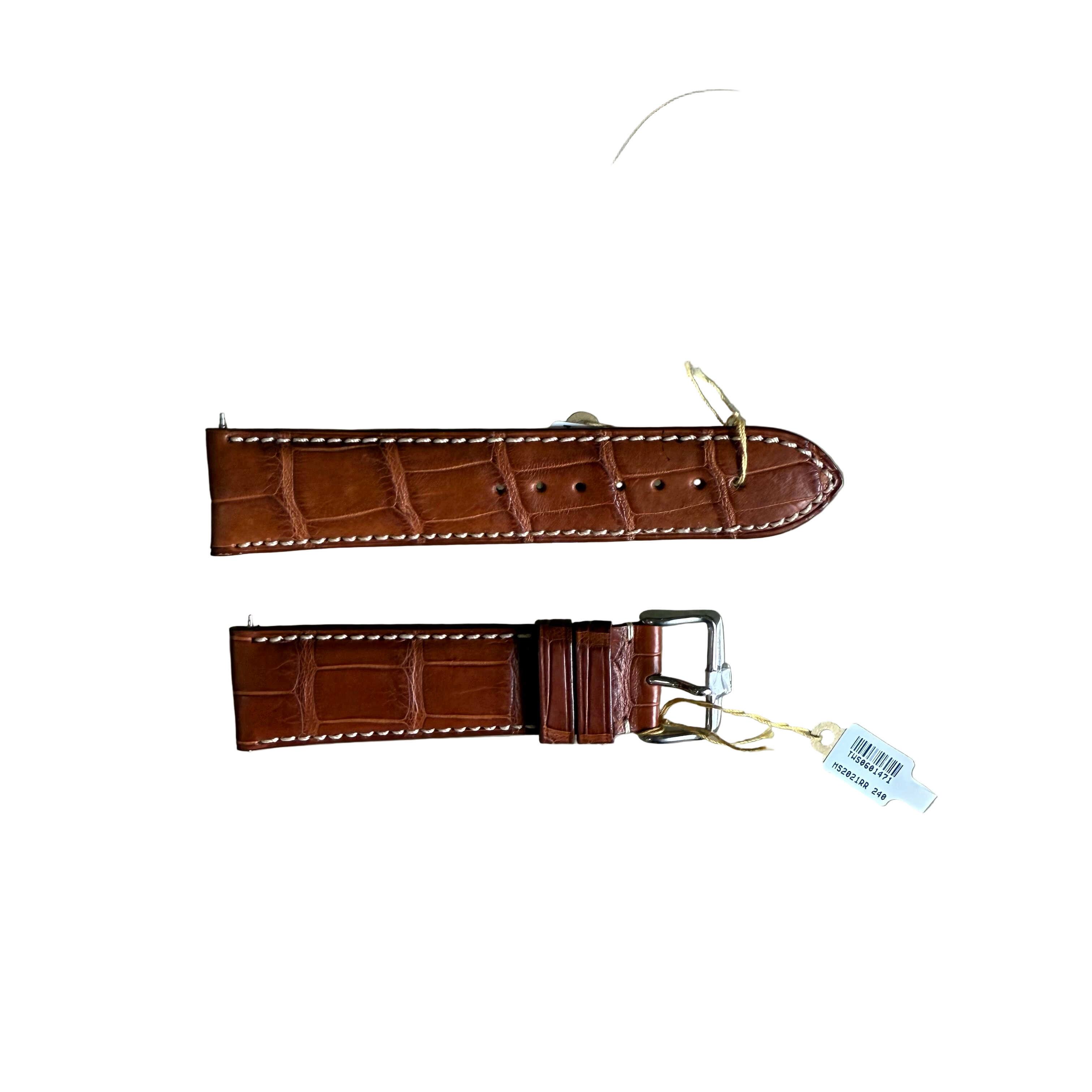 Genuine Alligator Brown Watch Strap Band 24mm Padded & Stitched w Buckle