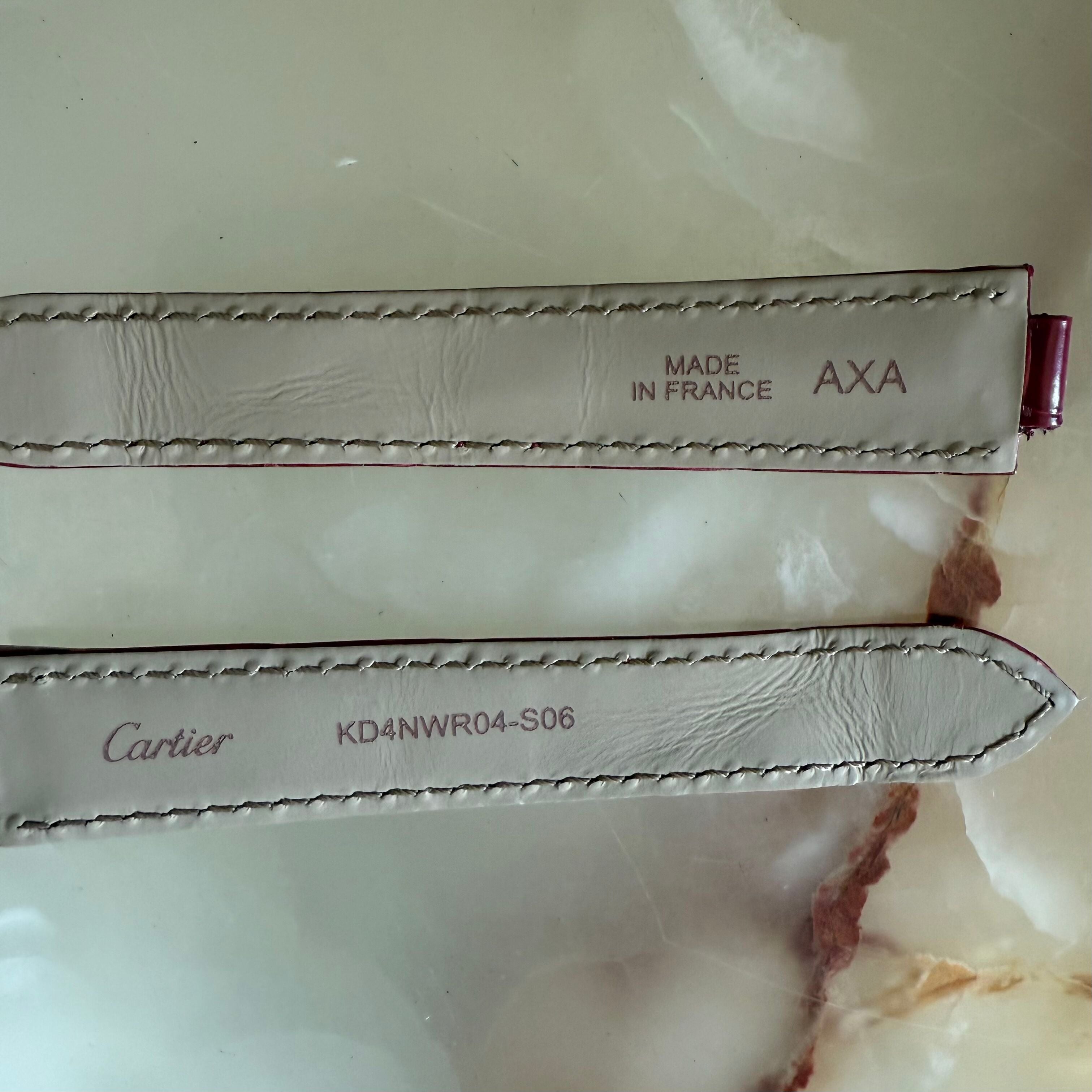 Authentic Cartier Ballon Bleu Red Alligator Watch Strap Band 16mm KD4NWR04-S06